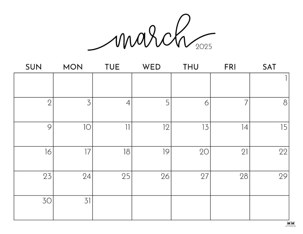 March 2025 Calendars - 107 Free Printables | Printabulls intended for Free Printable March 2025