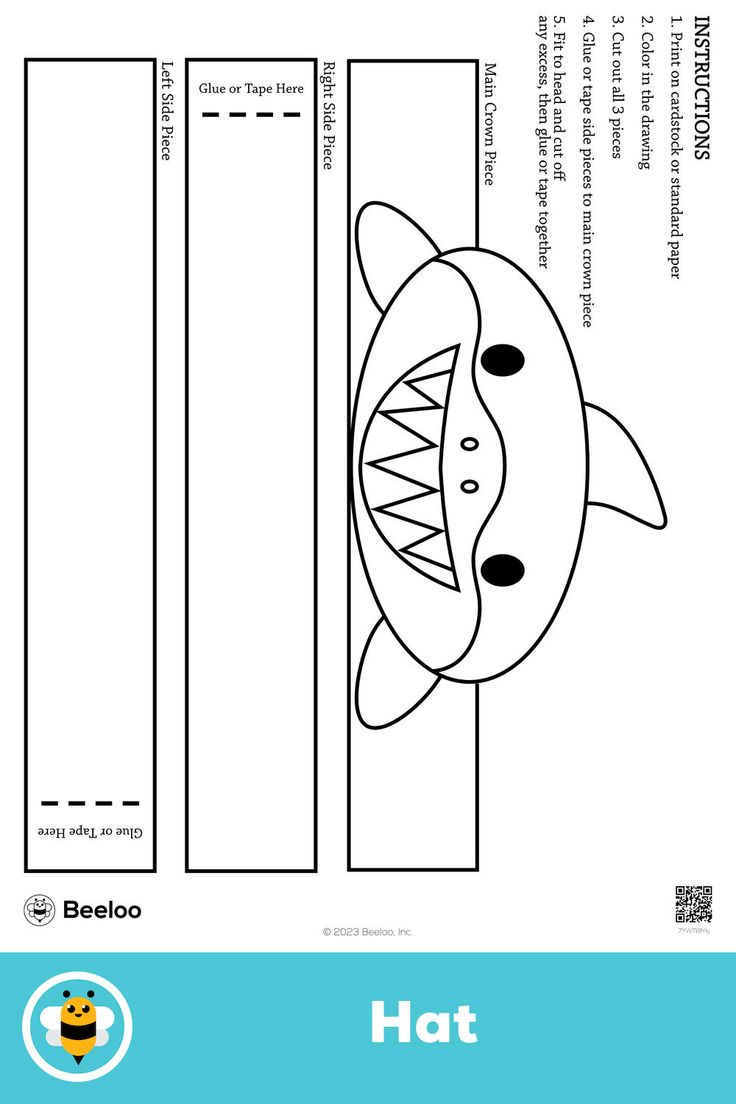 Marine Hat intended for Shark Paper Crown Printable Free