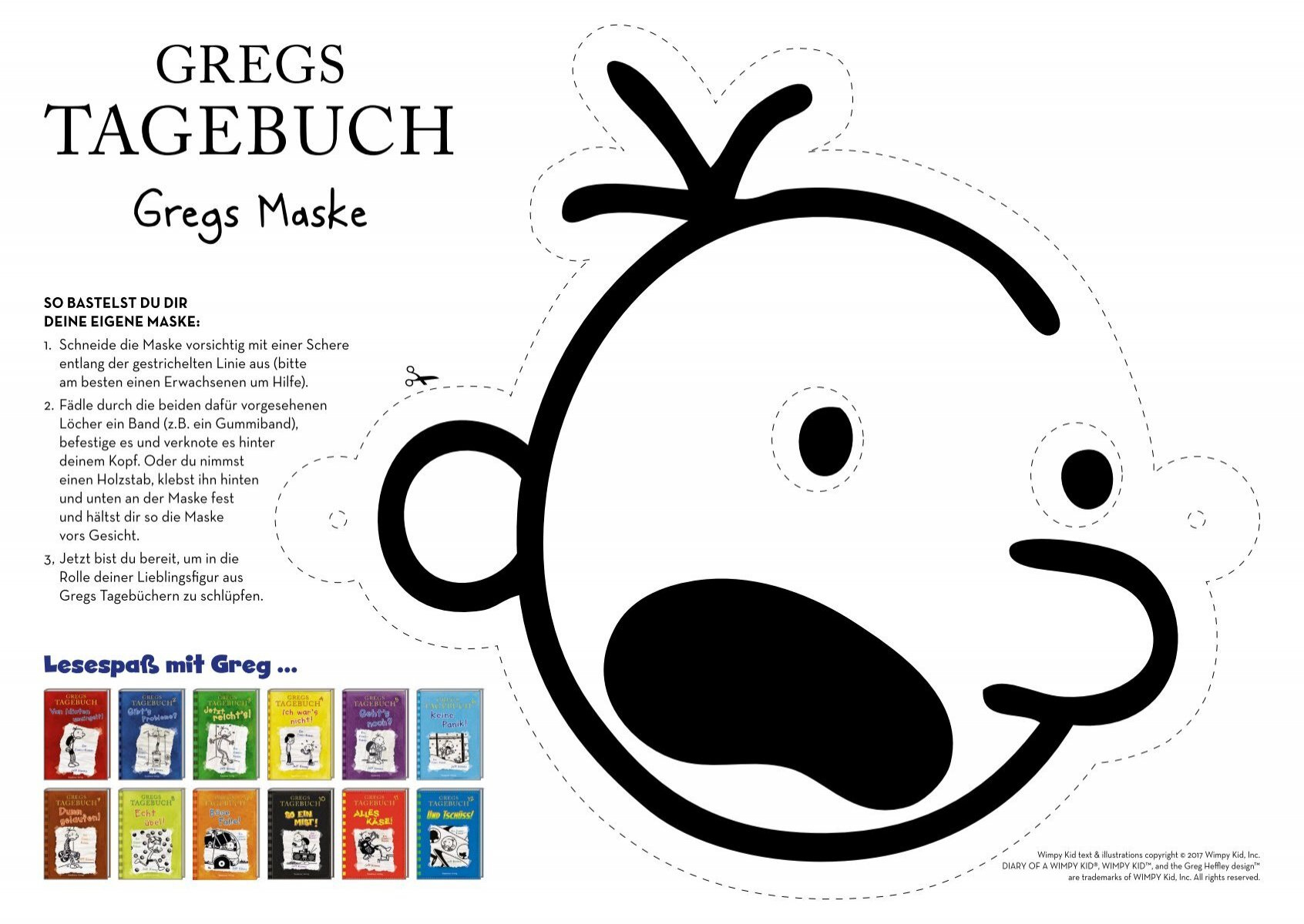 Masken_Greg_Und_Co inside Diary of a Wimpy Kid Printable Mask