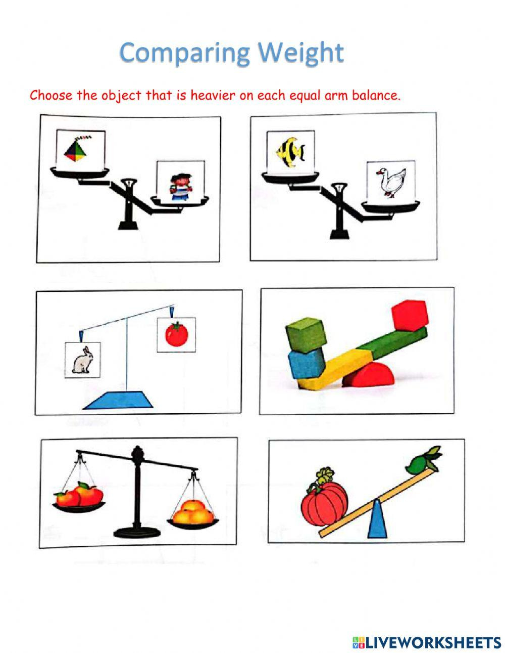 Measurement: Weight Worksheet | Live Worksheets - Worksheets Library with regard to Weight Comparison Worksheet Printable