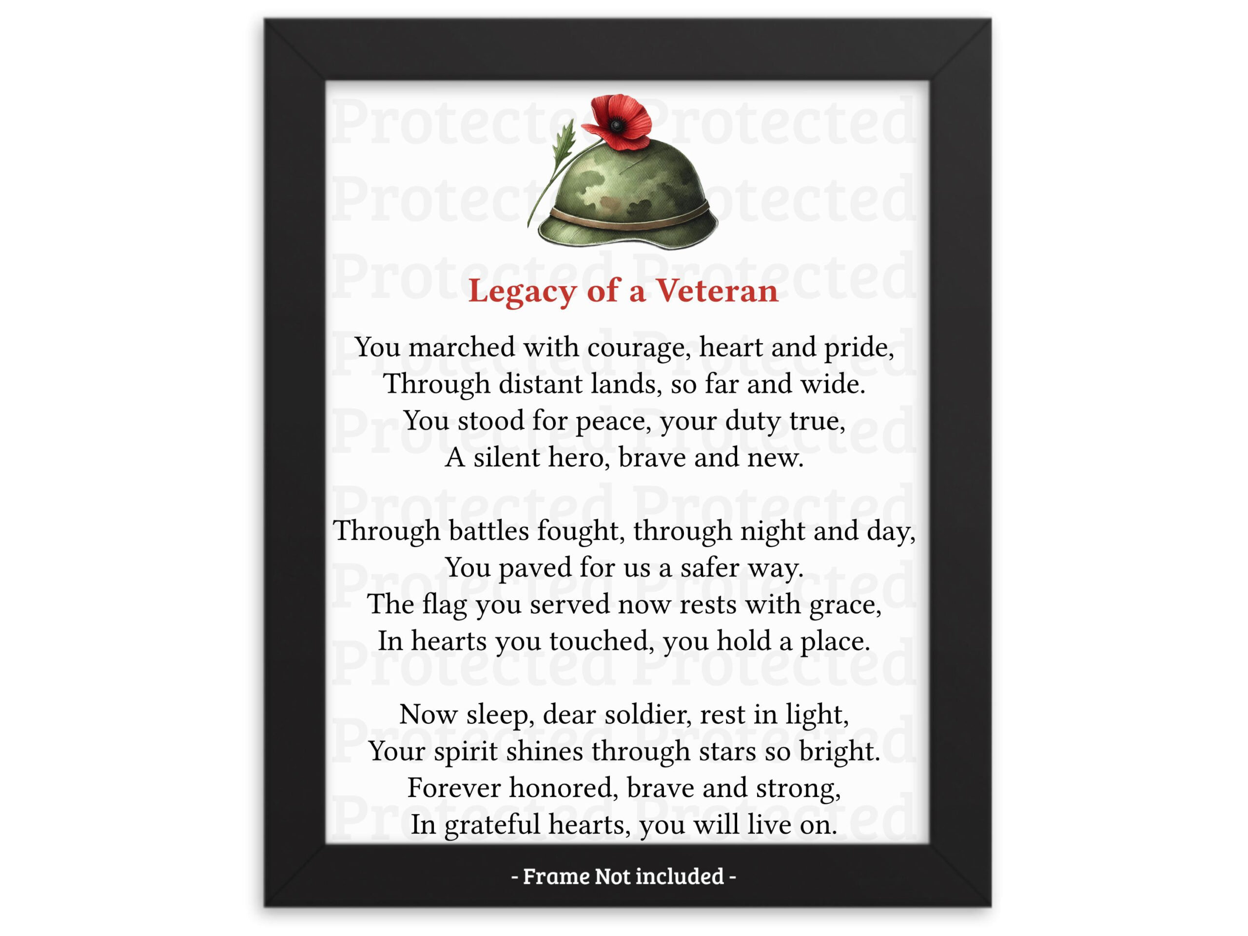 Memorial Poem For Veterans | Tribute To Veteran | Remembrance within Veterans Day Poem Template