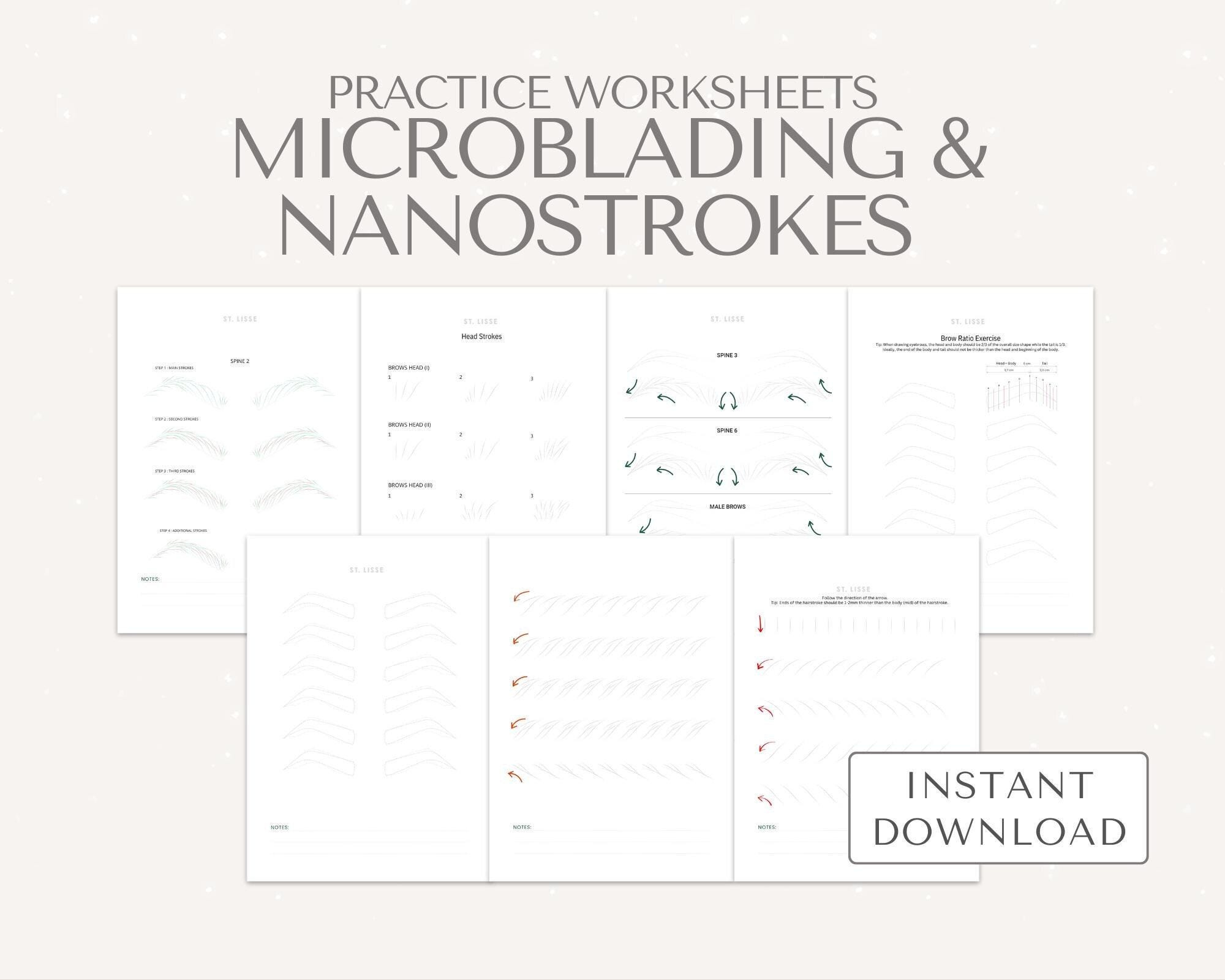 Microblading Pattern - Nano Brow Pattern, Microblading Practice intended for Printable Eyebrow Practice Sheets