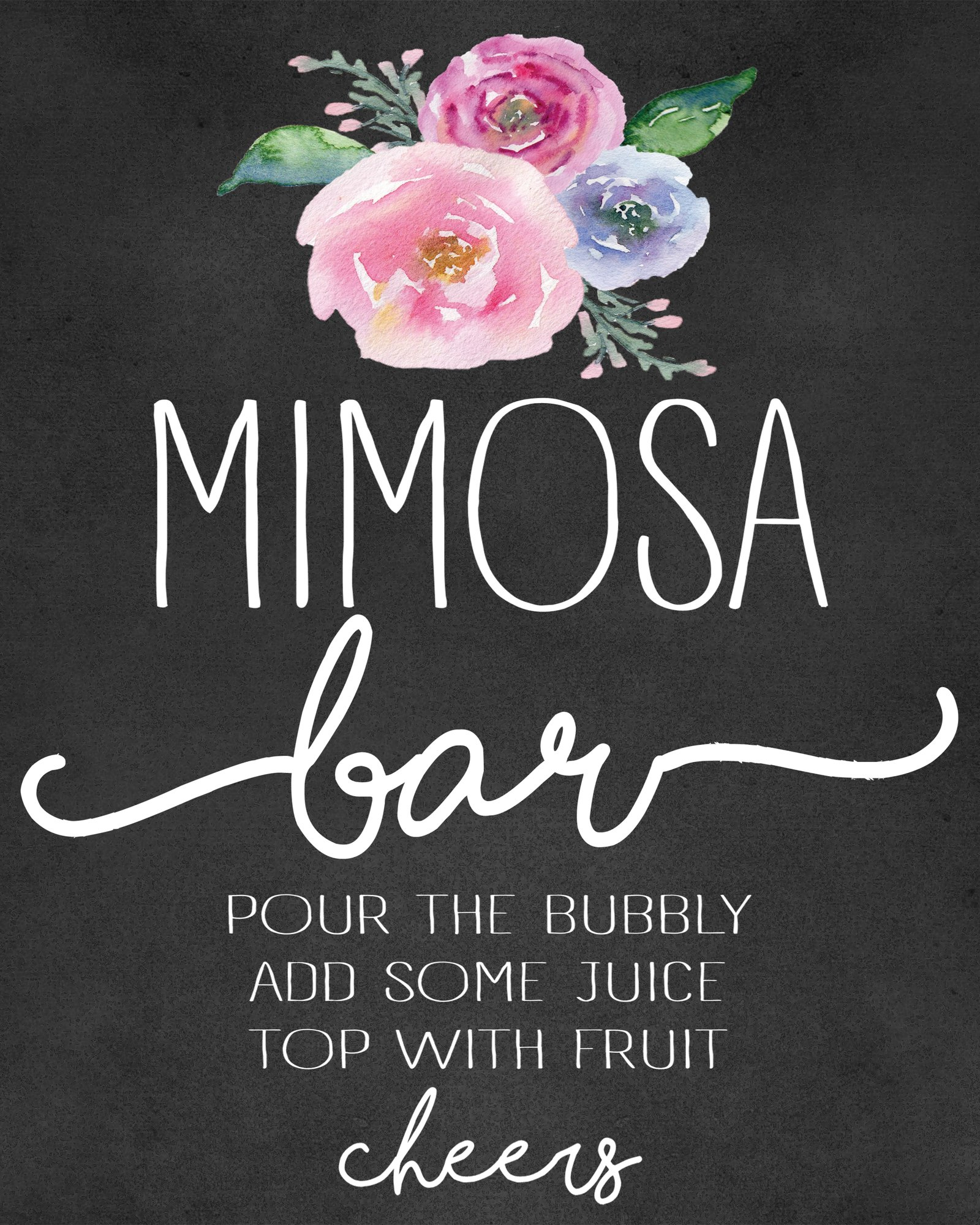 Mimosa Bar And Shower Printables for Mimosa Bar Free Printable