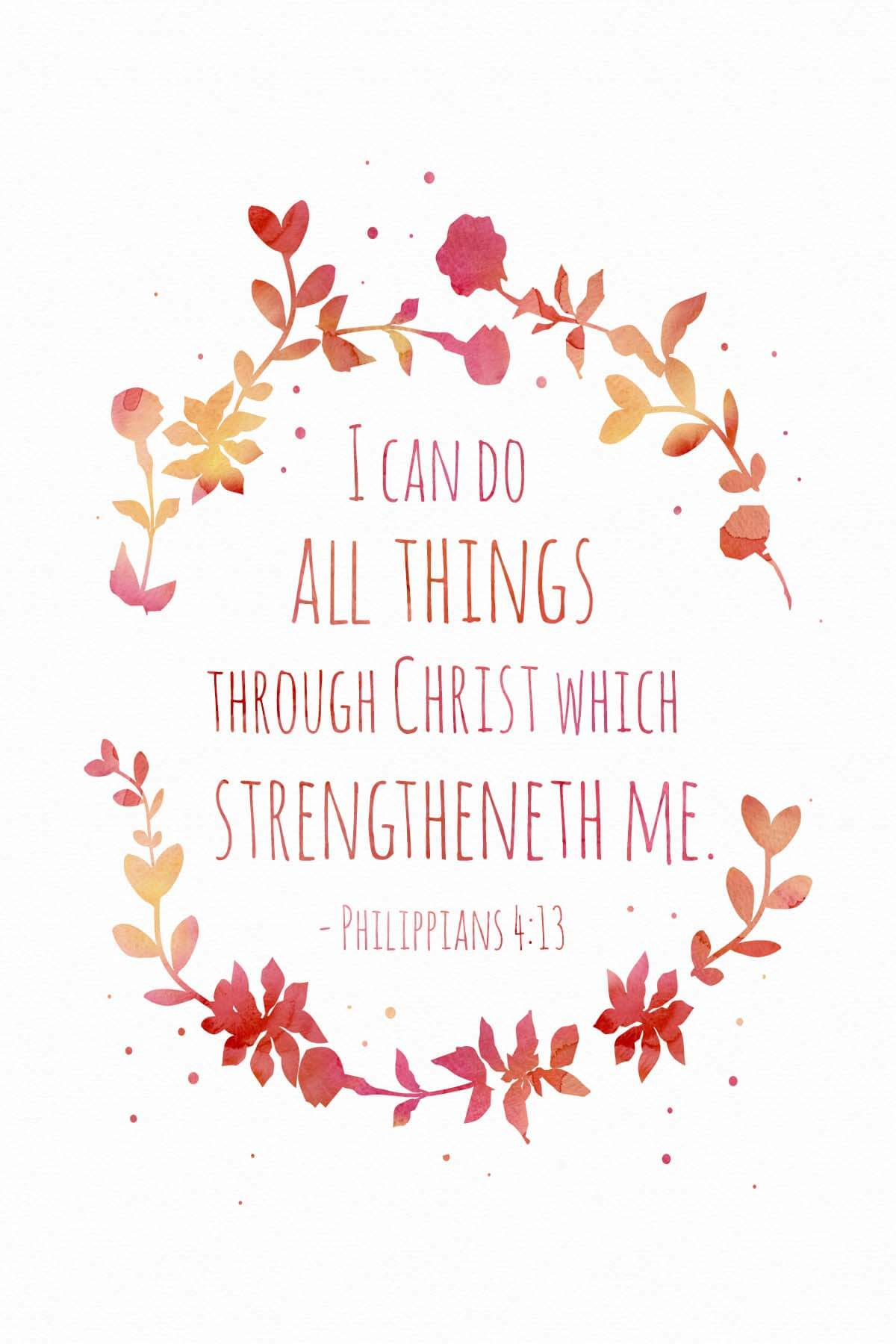 Ministering Printable Handout: I Can Do All Things Through Christ pertaining to I Can Do All Things Through Christ Free Printable