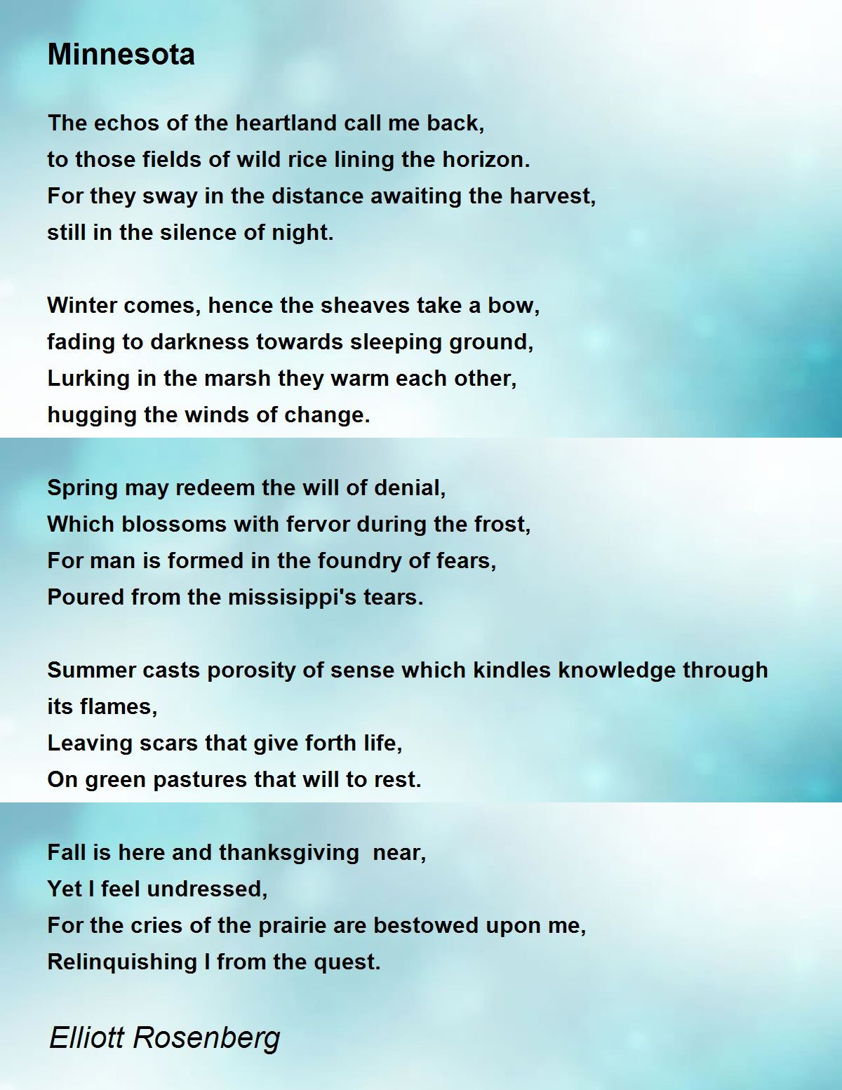 Minnesota - Minnesota Poemelliott Rosenberg regarding Minnesota Thanksgiving Poem