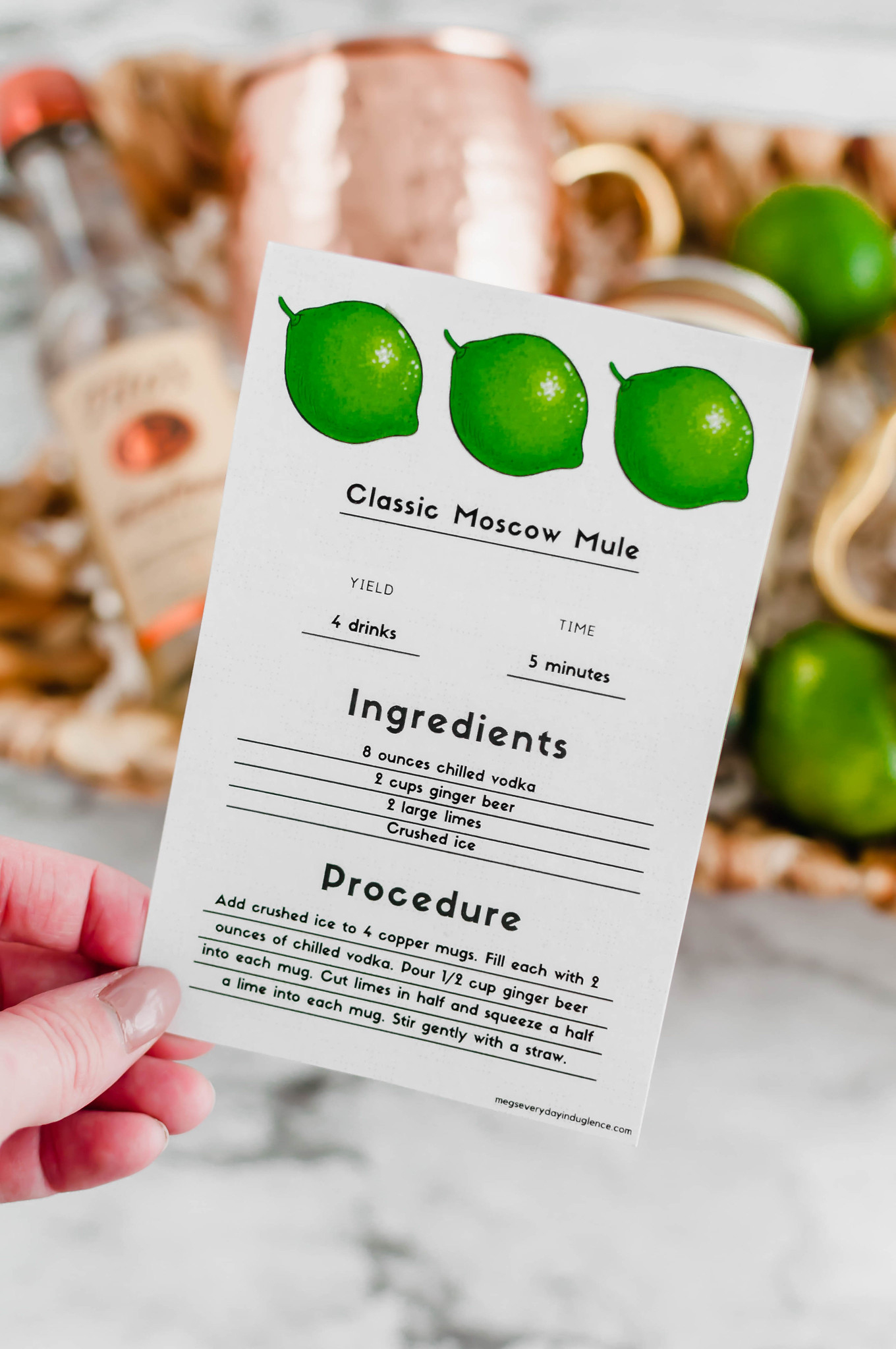 Moscow Mule Kit With Free Printable - Meg&amp;#039;S Everyday Indulgence for Free Printable Moscow Mule Recipe Card