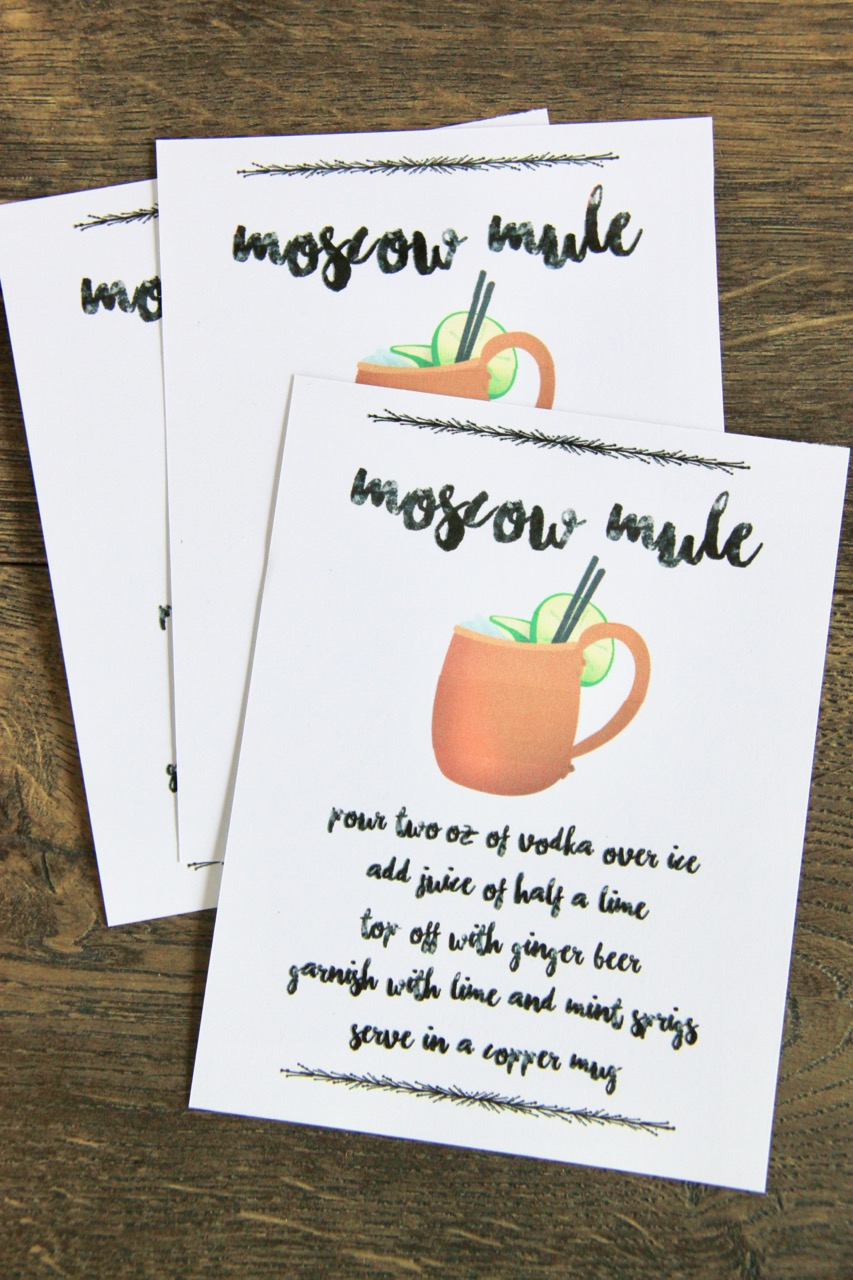 Moscow Mule Teacher Thank You Gift pertaining to Free Printable Moscow Mule Recipe Card