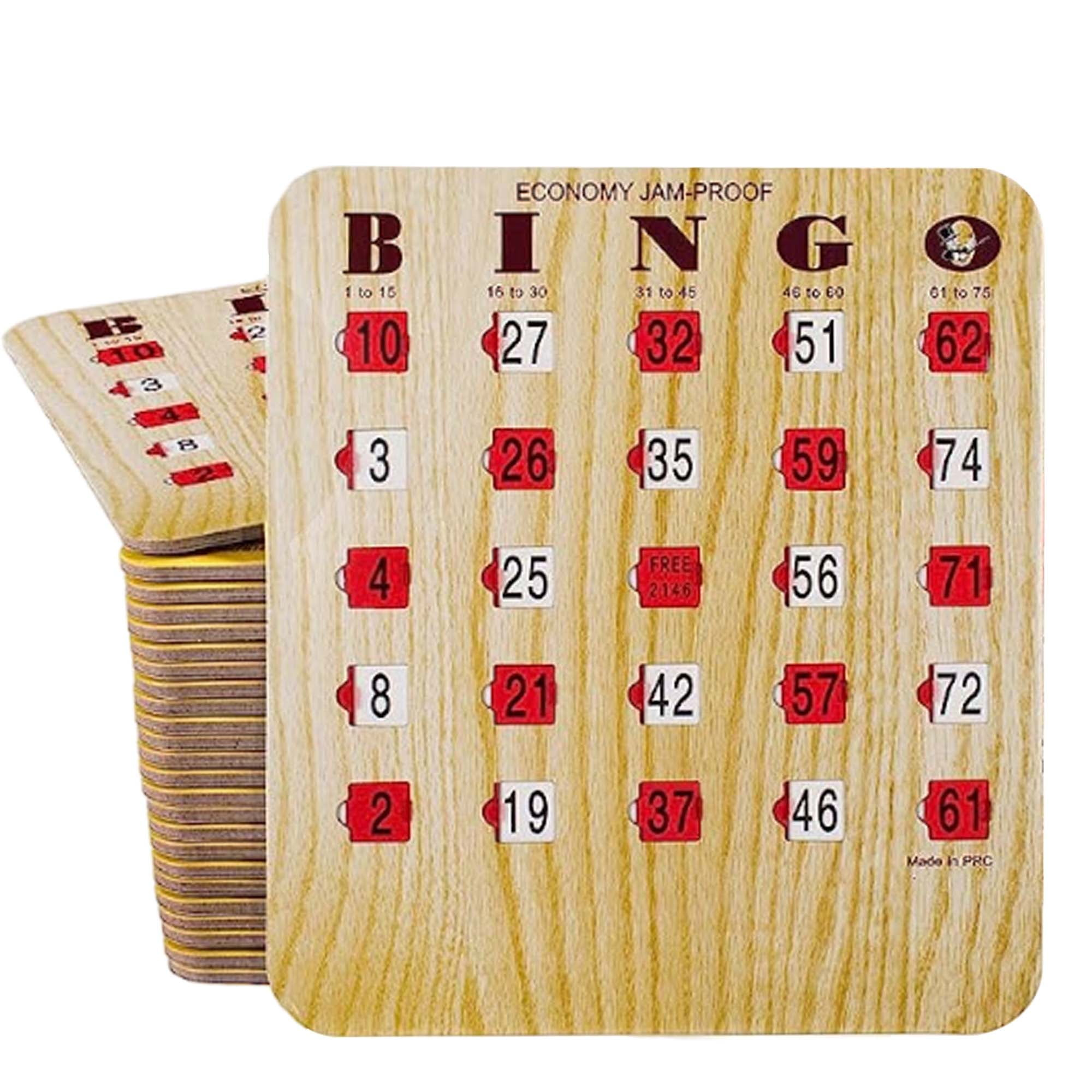 Mr. Chips Jam-Proof Fingertip Bingo Board Cards With Sliding in Sliding Window Bingo Cards