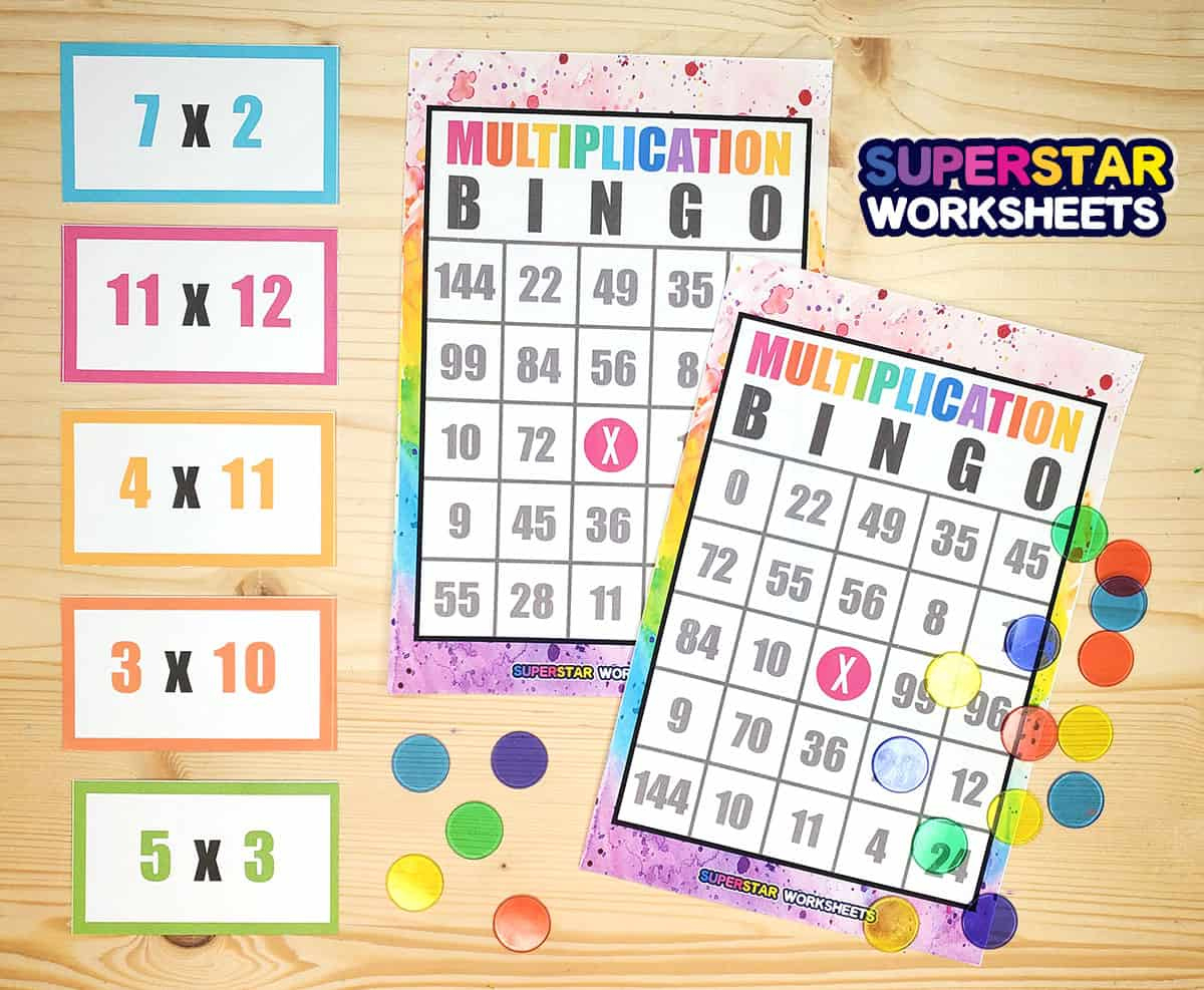 Multiplication Bingo - Superstar Worksheets pertaining to Printable Multiplication Bingo Calling Cards