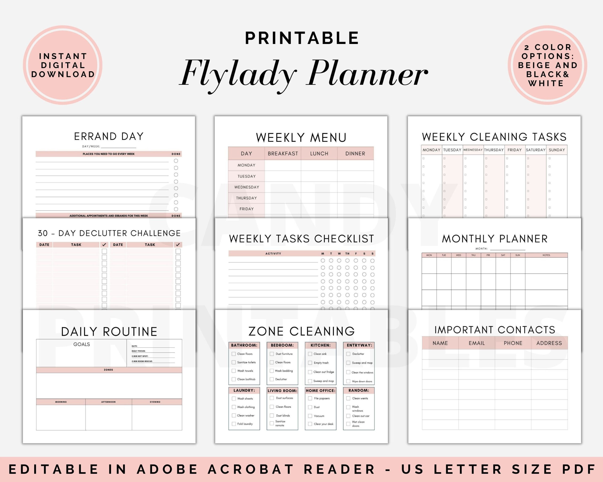 My Flylady Control Journal | Home Binder | Free Printable regarding Free Fly Lady Printables