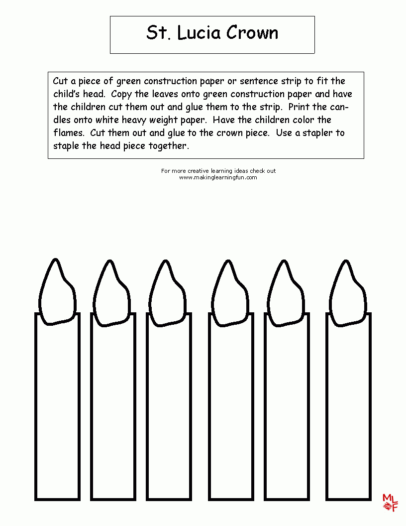 Nápady (12) Na Tému Santa Lucia | Vianoce, Dojčenské Izby, Trieda regarding St Lucia Crown Printable