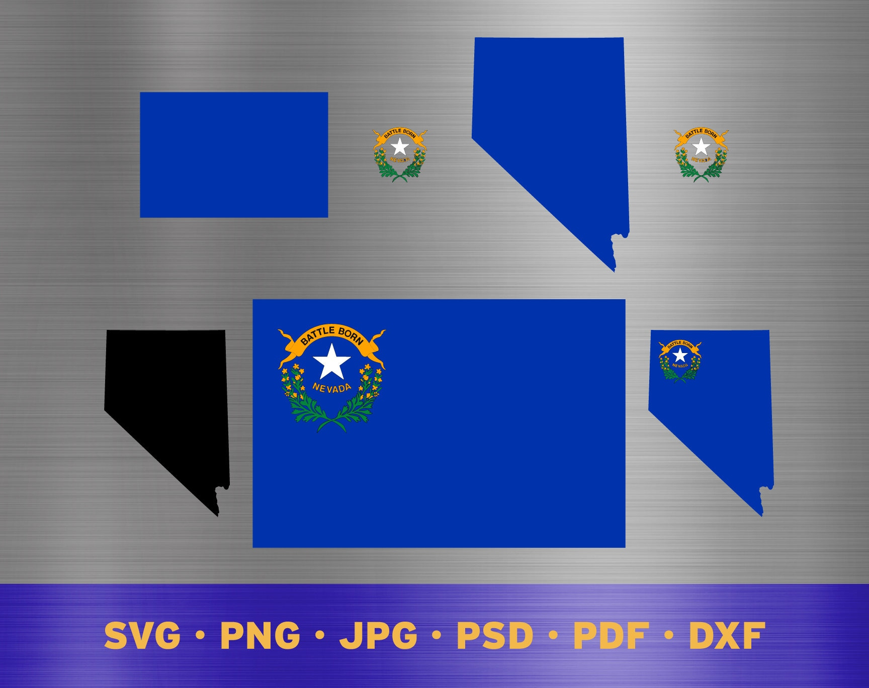 Nevada State Flag Svg Layered, Nevada State Flag Cricut, Nevada throughout Printable Nevada State Flag