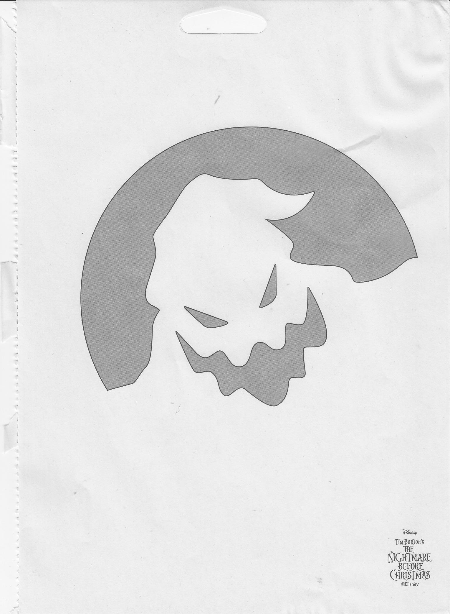 Nightmare Before Christmas: Oogie Boogie (Pumpkin Stencil for Free Printable Oogie Boogie Pumpkin Stencil