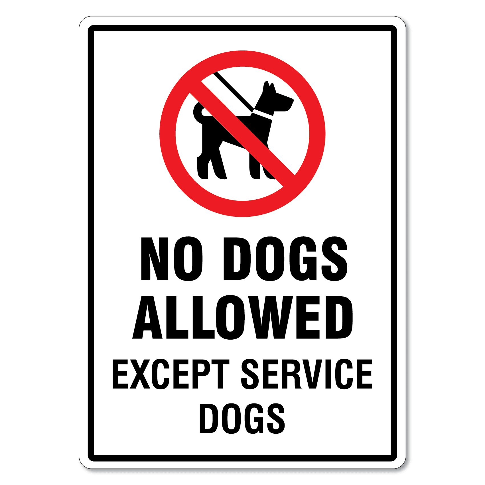 No Dogs Allowed Except Service Dogs Sign - The Signmaker throughout No Pets Allowed Except Service Animals Sign Printable
