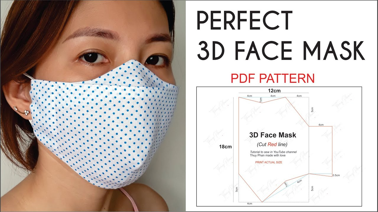 No Fog On Glasses | Perfect 3D Face Mask | Best Fit-Comfortable-Beautiful  Face Mask | Pdf Pattern with regard to Free Printable 3d Face Mask Pattern