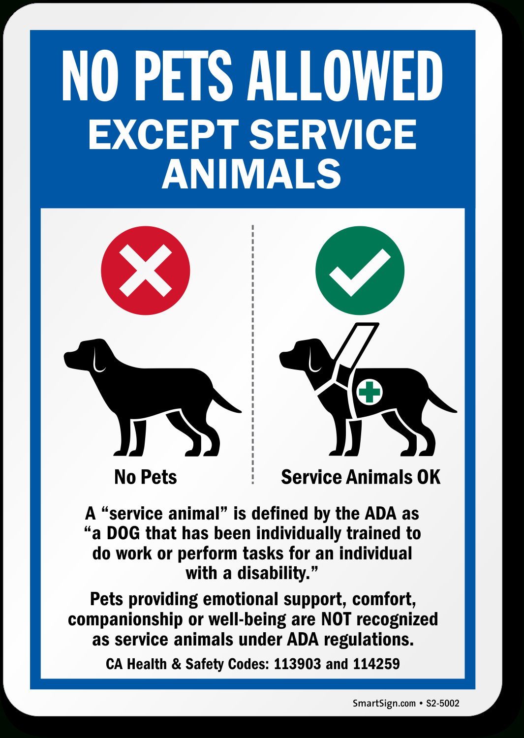 No Pets Allowed Except Service Animals "No Pets Allowed" Plastic inside No Pets Allowed Except Service Animals Sign Printable