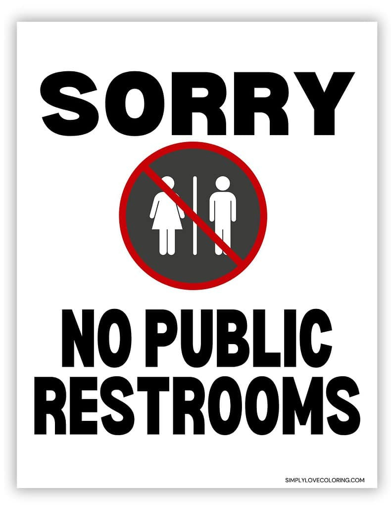 No Public Restrooms Printable Signs (Free Pdf Downloads) – Simply with Sorry No Public Restroom Sign Printable Free