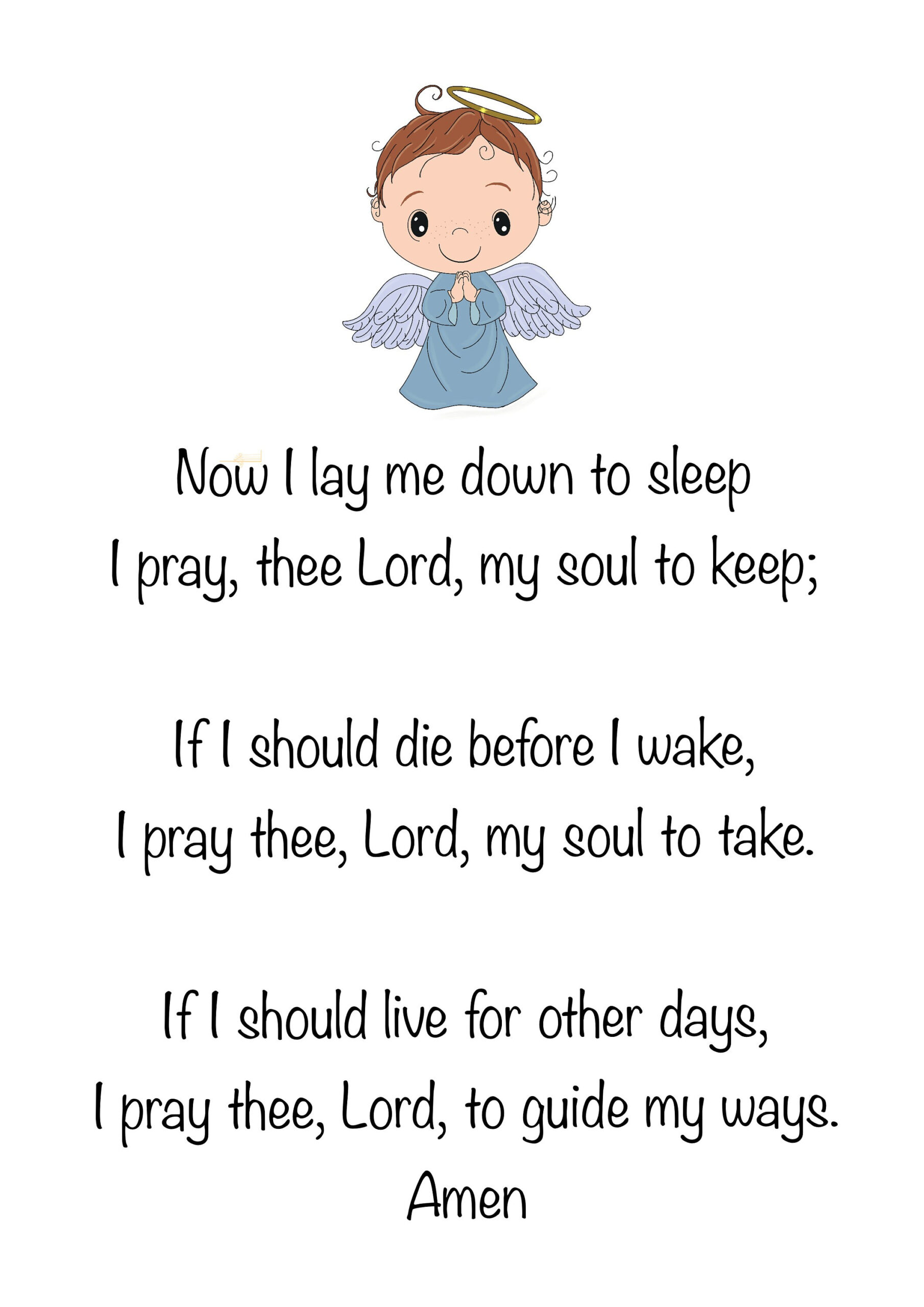Now I Lay Me Down To Sleep - Etsy for Printable Now I Lay Me Down to Sleep Prayer