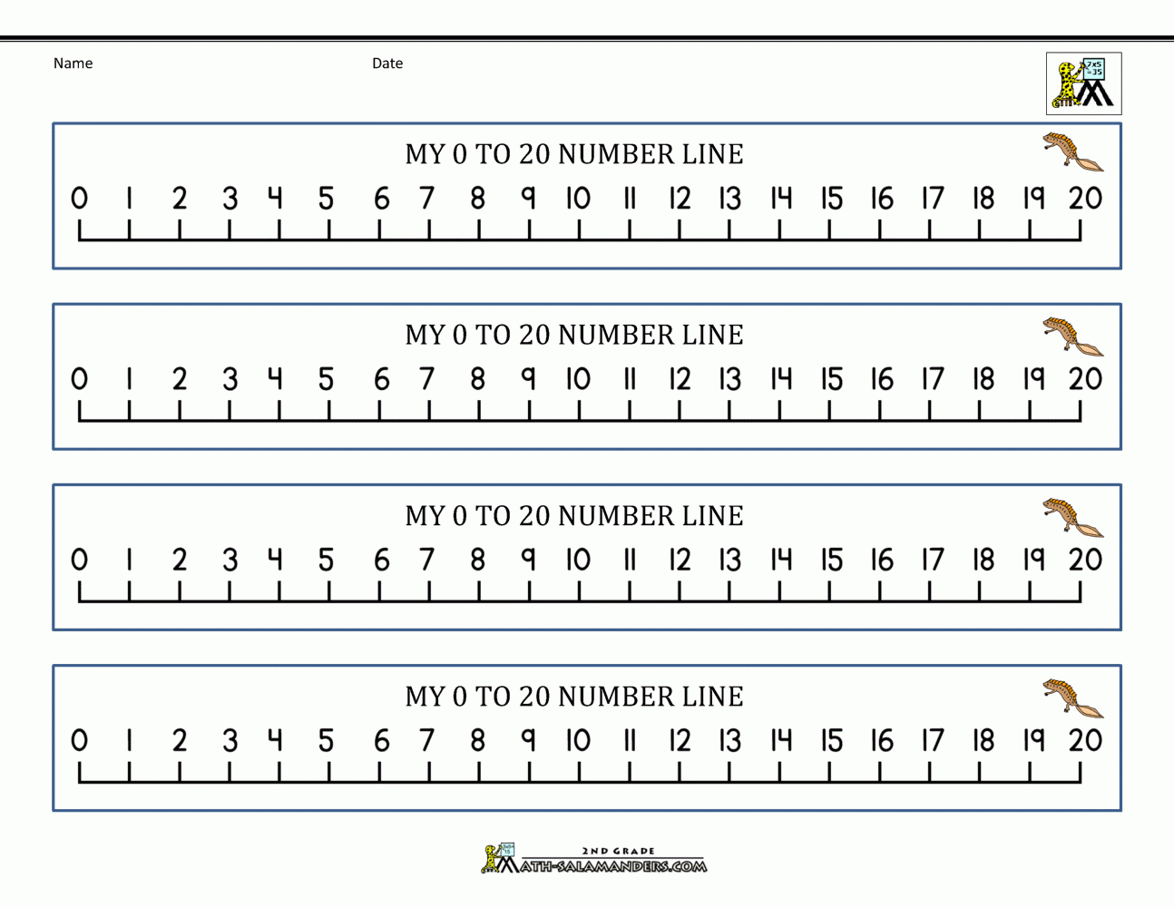 Number Line 0 To 20 - Worksheets Library in Number Line For Desk Printable