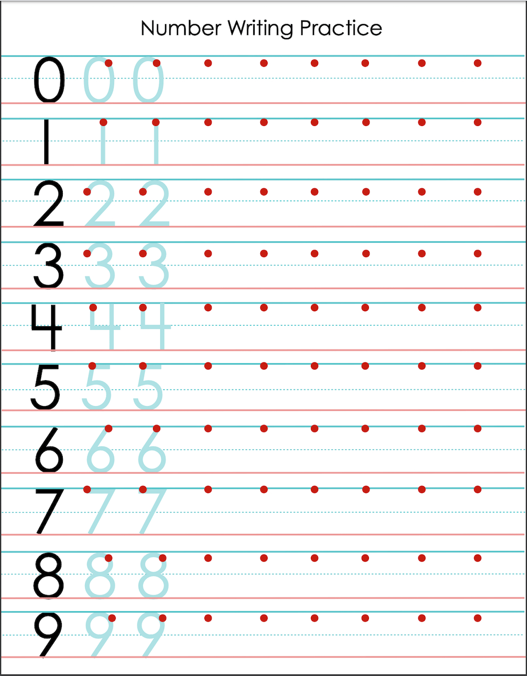 Number Writing Practice Sheet (Free Printable) - Flanders Family in Practice Writing Numbers Worksheet Printable