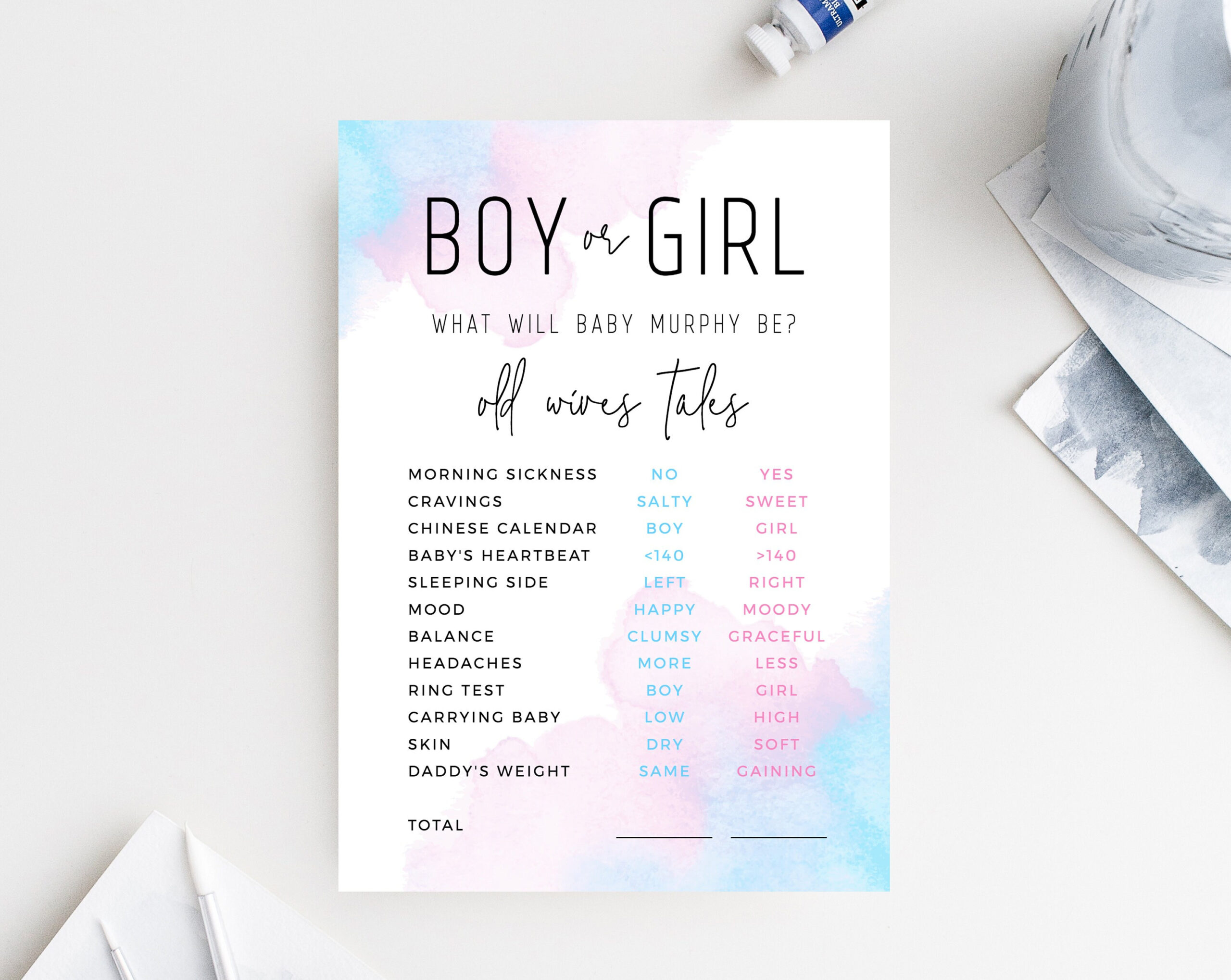 Old Wives Tales Template, Printable Gender Reveal Old Wives Tales with Old Wives Tales Printable
