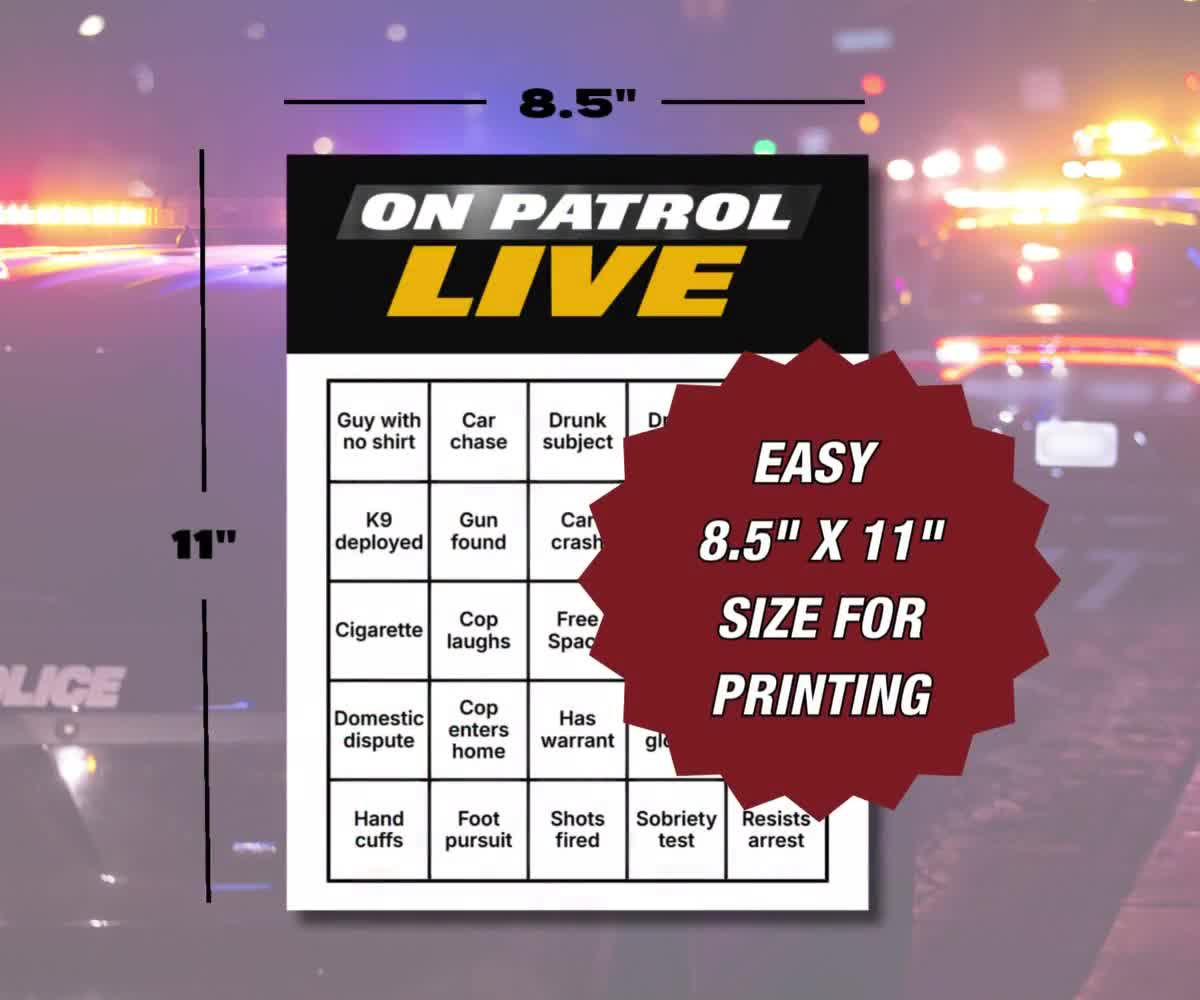 On Patrol Live Bingo: Watch Party Game (Digital Download) with On Patrol Live Bingo Card Generator
