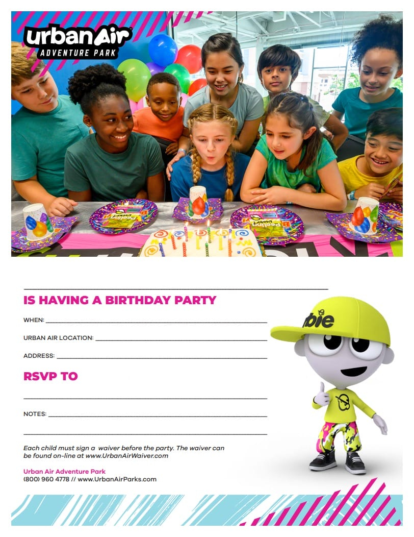 Online Birthday Invitations: Easy &amp;amp; Fun At Urban Air! in Free Printable Urban Air Invitations