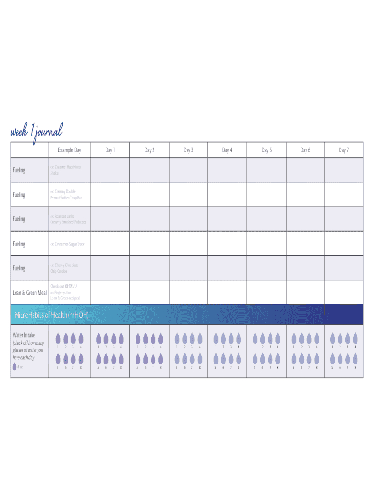 Optavia Lean And Green Chart Pdf: Fill Out &amp;amp; Sign Online | Dochub regarding Free Printable Food Diary Optavia Tracking Sheets