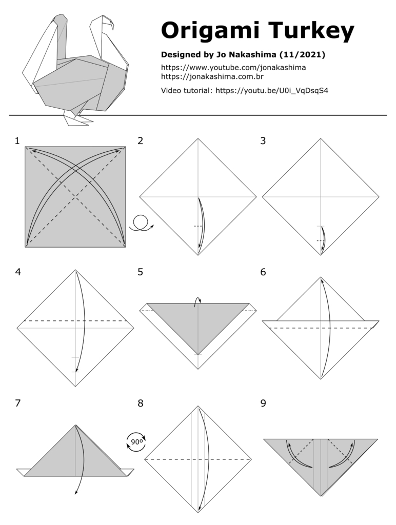 Origami Turkey - Jo Nakashima with regard to Origami Turkey Instructions Printable