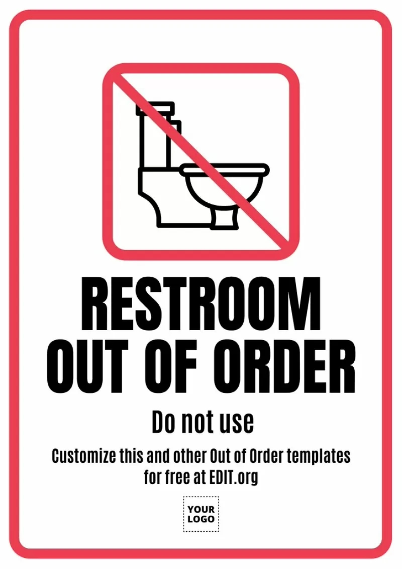 Out Of Order Signs To Edit Online And Print pertaining to Bathroom Out of Order Sign Printable