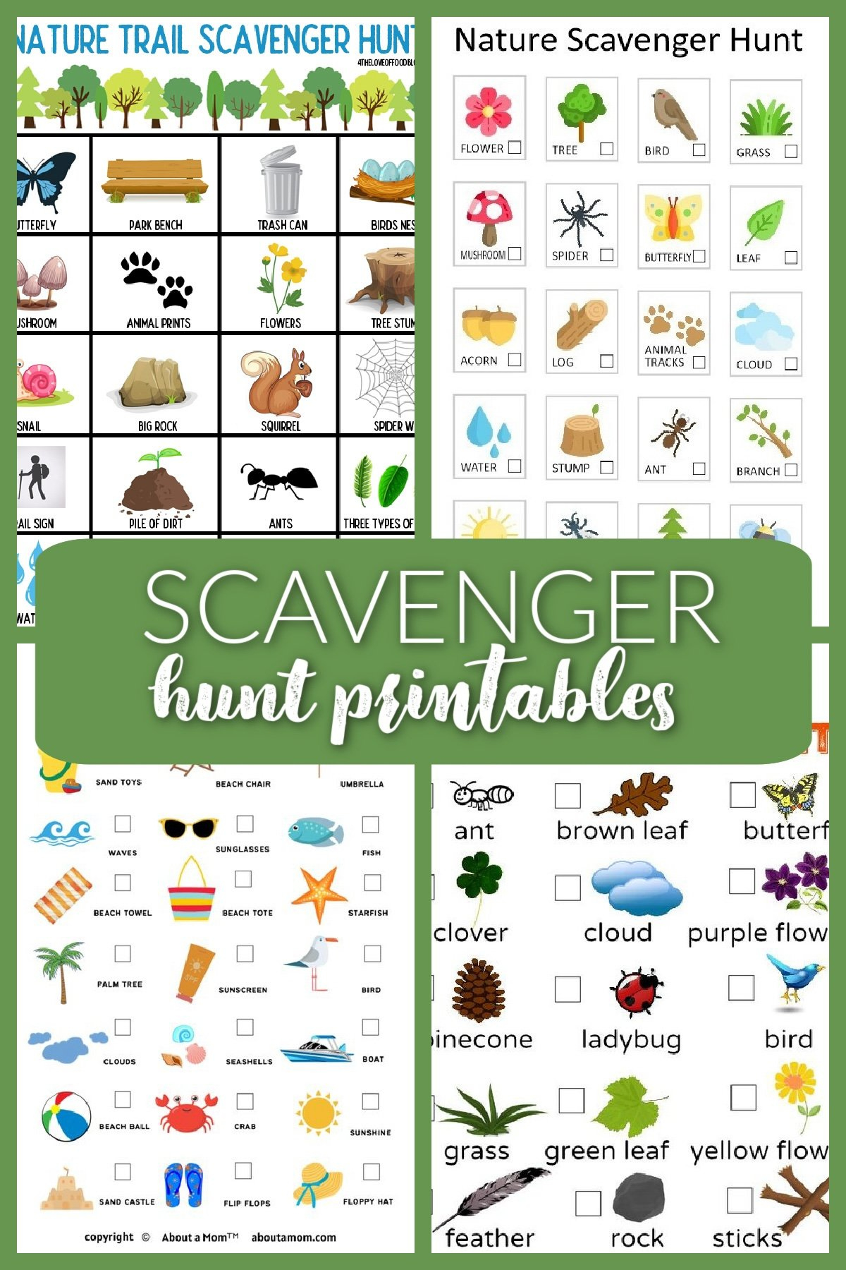 Outdoor Nature Scavenger Hunt Printables + Ideas For Kids pertaining to Free Printable Nature Scavenger Hunt
