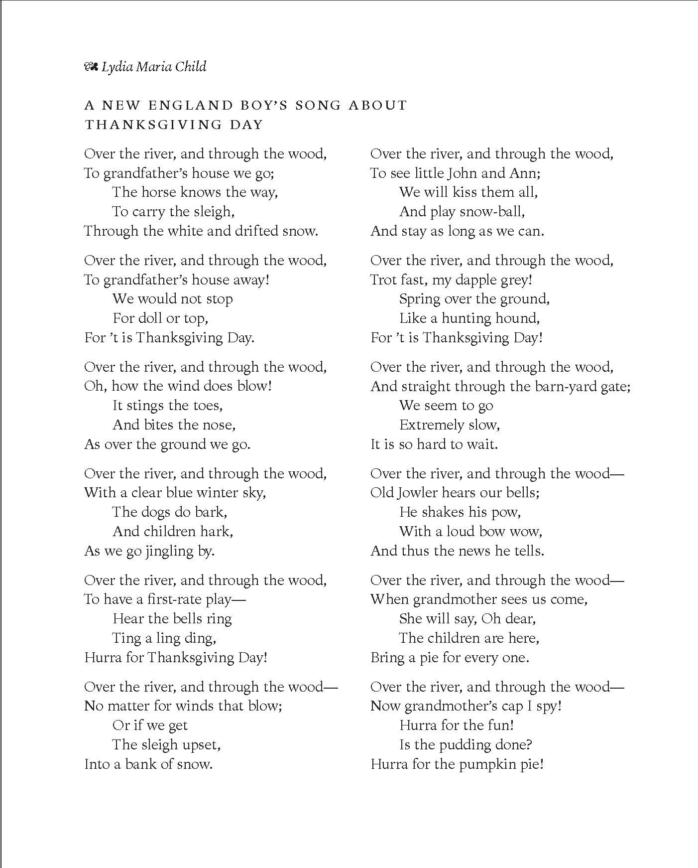 Over The River And Through The Wood . . . | Johns Hopkins inside Over The River And Through The Wood A Thanksgiving Poem