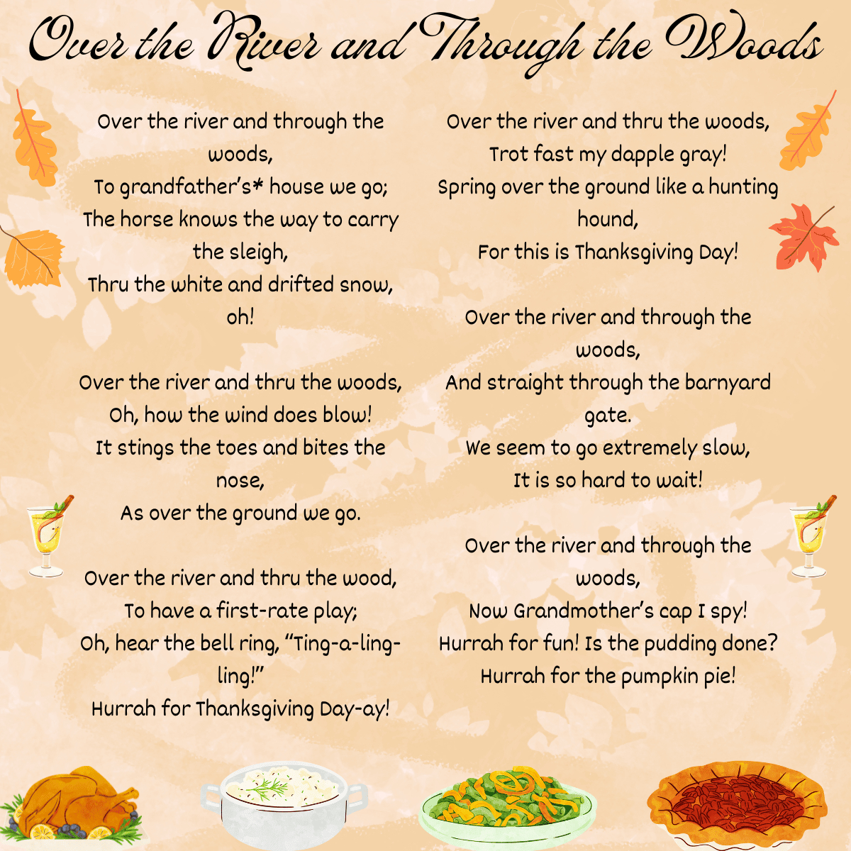 Over The River And Through The Woods Lyrics, Origins, And Video throughout Over The River And Through The Wood A Thanksgiving Poem