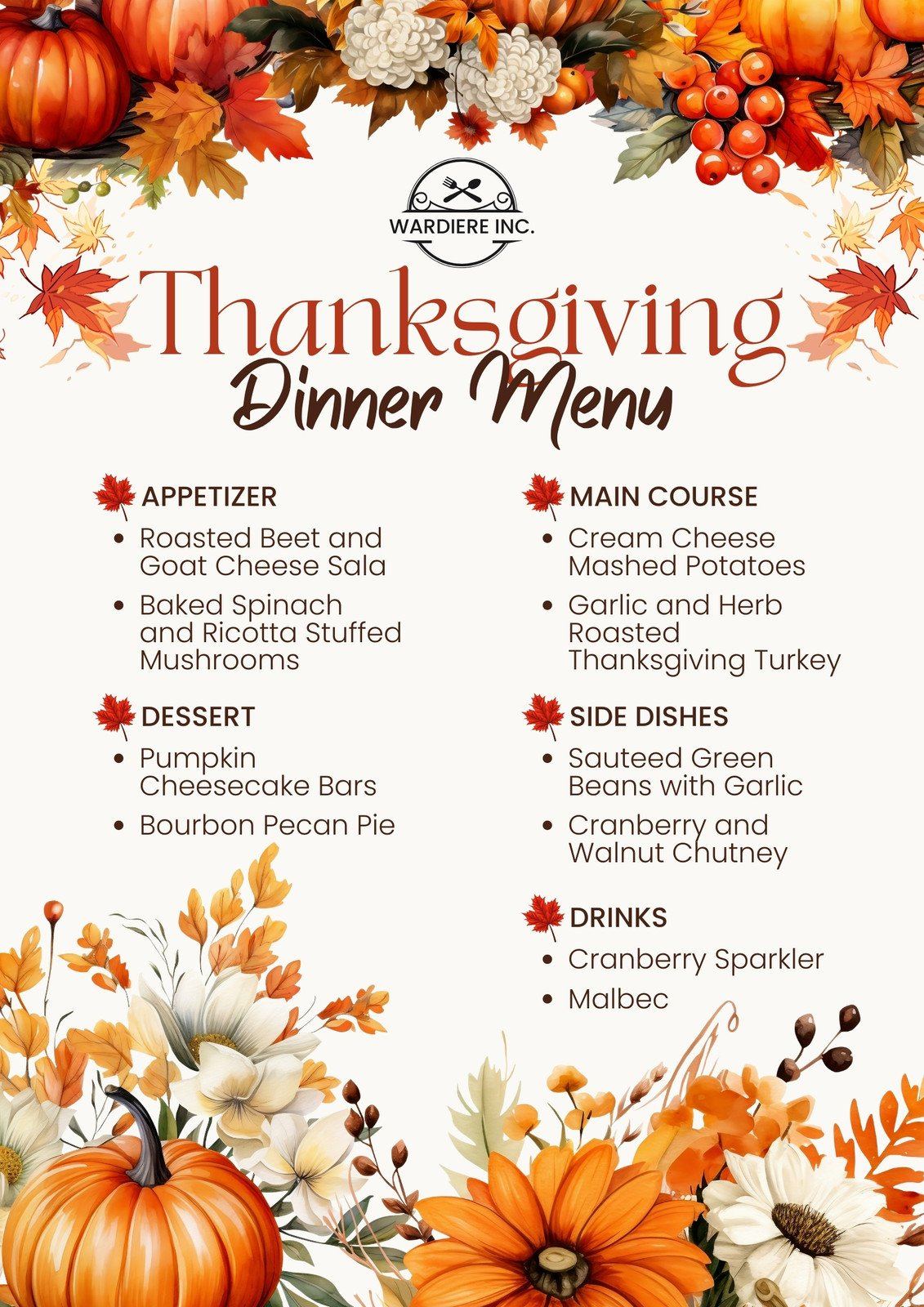 Page 2 - Free Printable, Customizable Thanksgiving Menu Templates with regard to Free Thanksgiving Menu Template Free