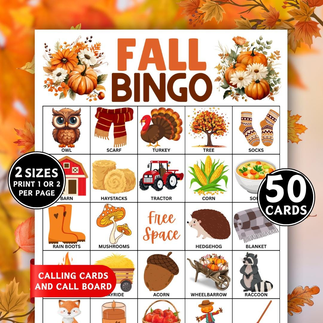 Paper Bingo Cards - Etsy Singapore for Thanksgiving Bingo Printable Mes English