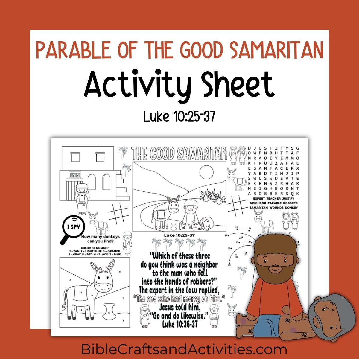 Parable Of The Good Samaritan Activity Sheet for Printable Good Samaritan Activity Sheets