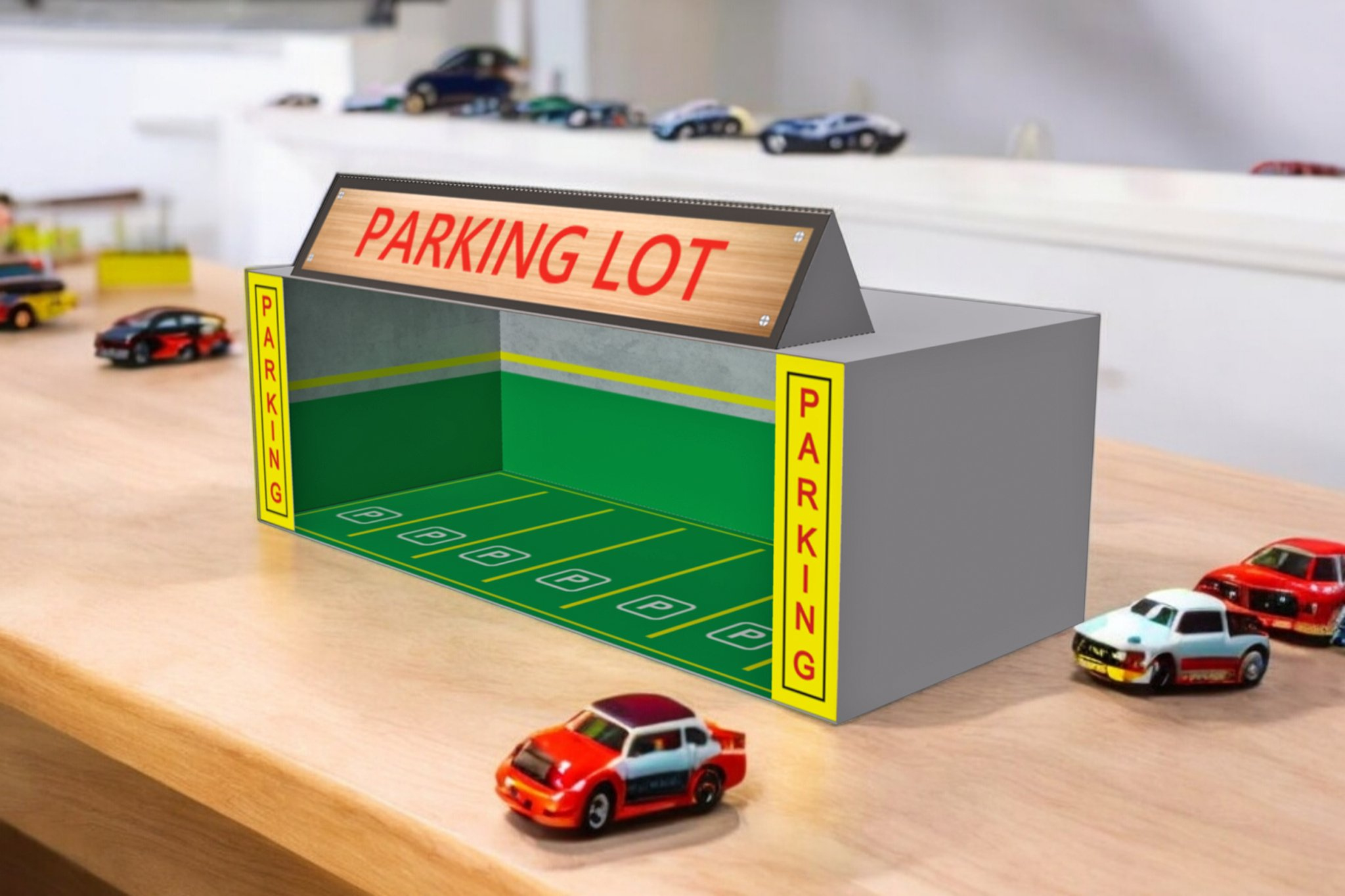 Parking Garage Diorama - 3D Papercraft with regard to Free Printable Printable Parking Lot Diorama