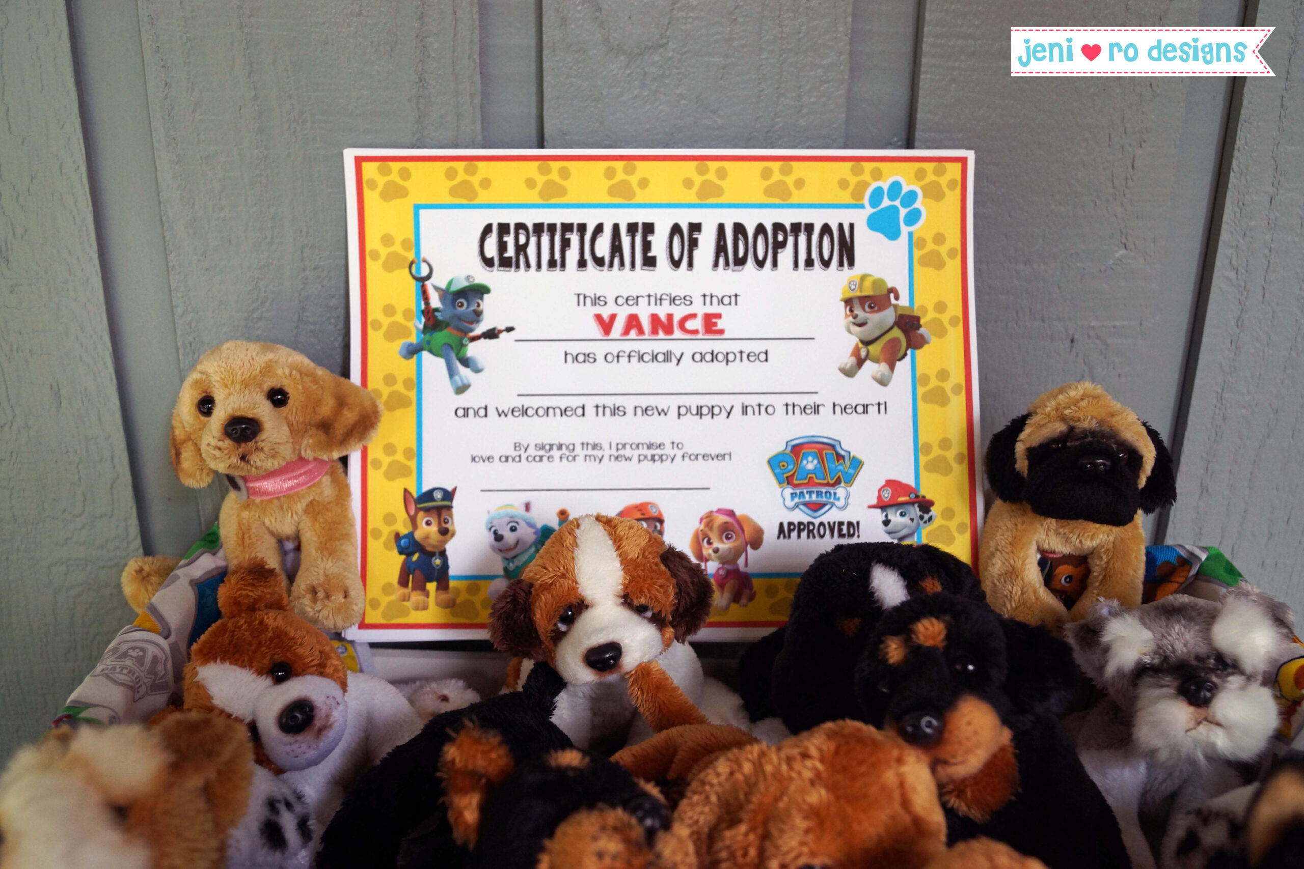 Paw Patrol Adoption Certificate, A Free Printable For Your Party with regard to Paw Patrol Puppy Adoption Certificate Free Printable