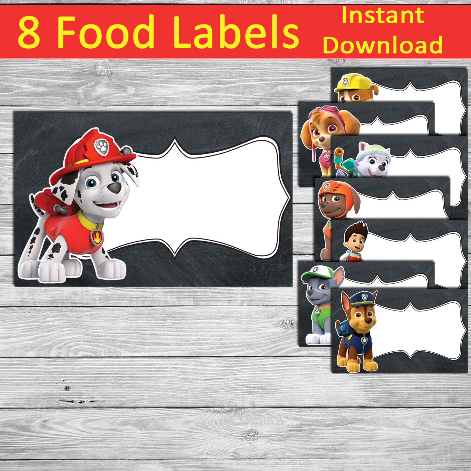 Paw Patrol Birthday Food Labels Paw Patrol Party Decor Digital Paw pertaining to Paw Patrol Food Labels Free Printables