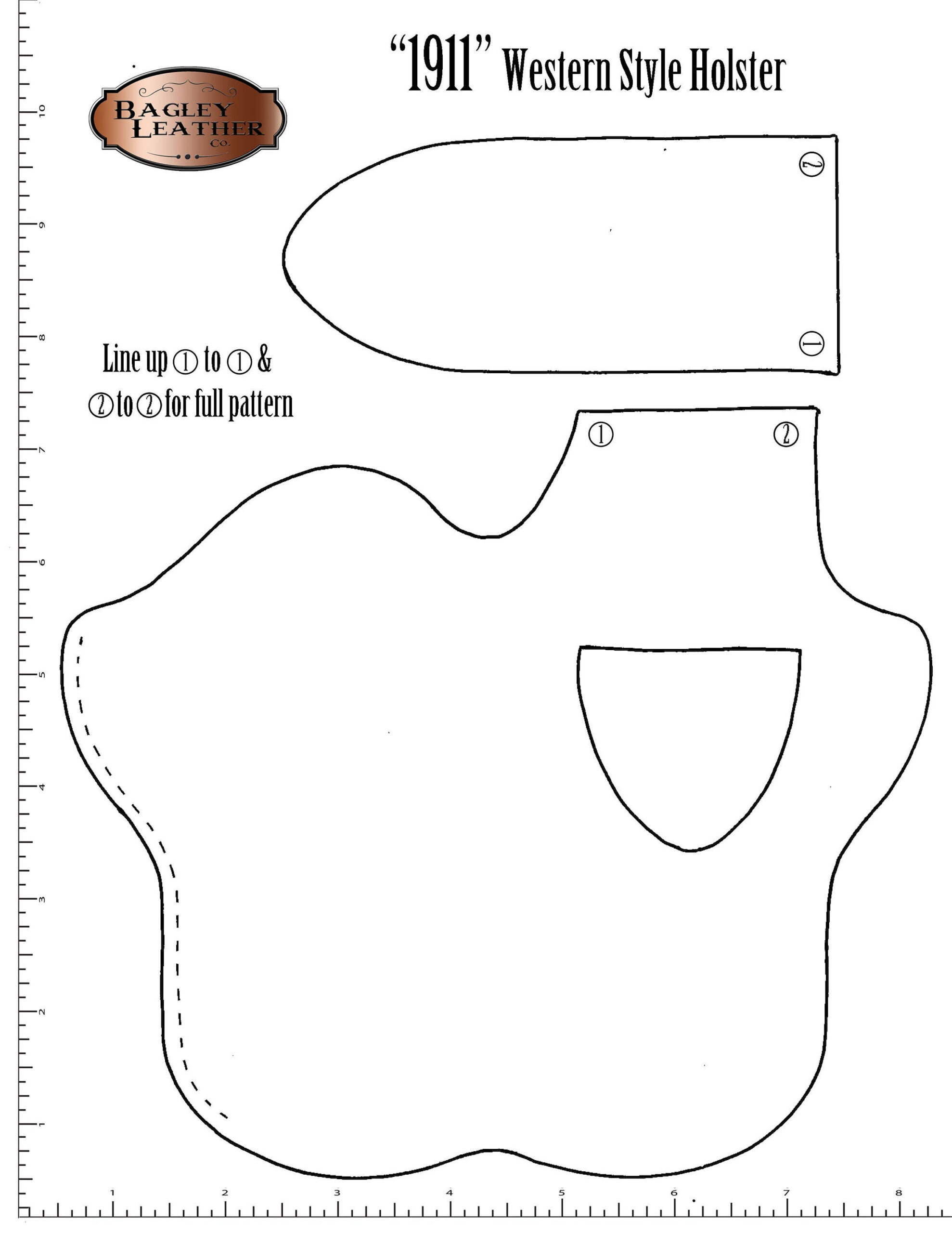 Pdf Nähanleitung Für Einen 1911 Western Style Holster - Etsy.de in Free Printable Leather Holster Patterns
