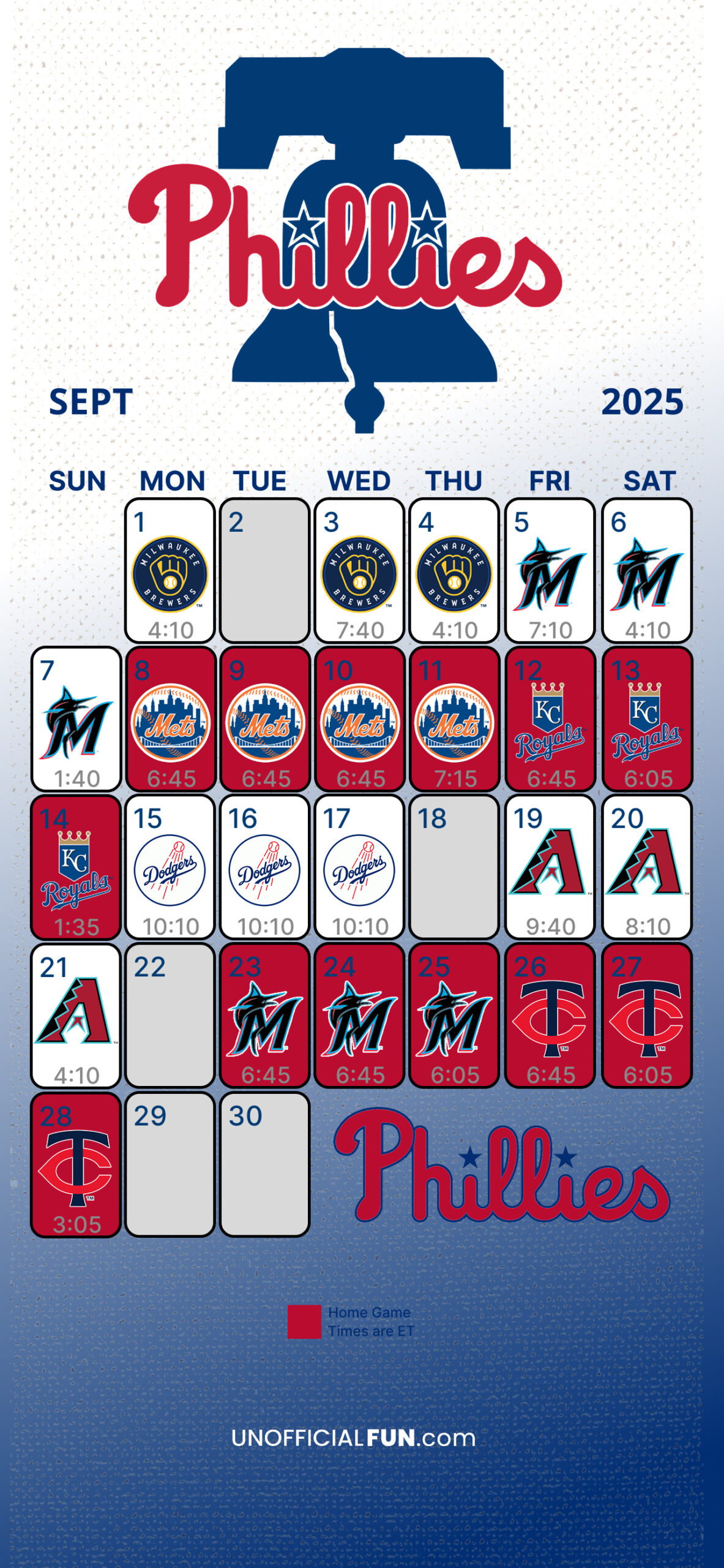 Philadelphia Phillies - Wallpaper Schedule For Your Phone throughout Phillies Schedule 2025 Printable Free