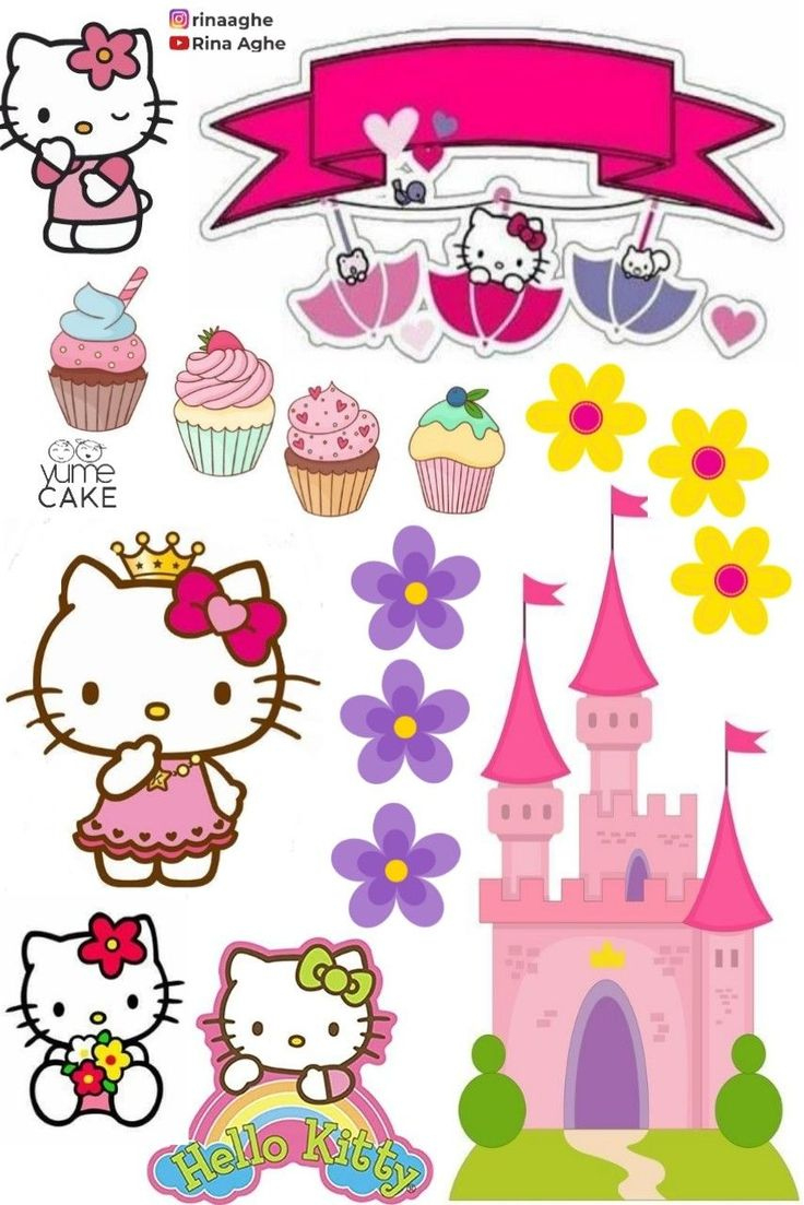 Pinbasmala Aim On Small Picture | Hello Kitty Printables intended for Printable Hello Kitty Cupcake Toppers