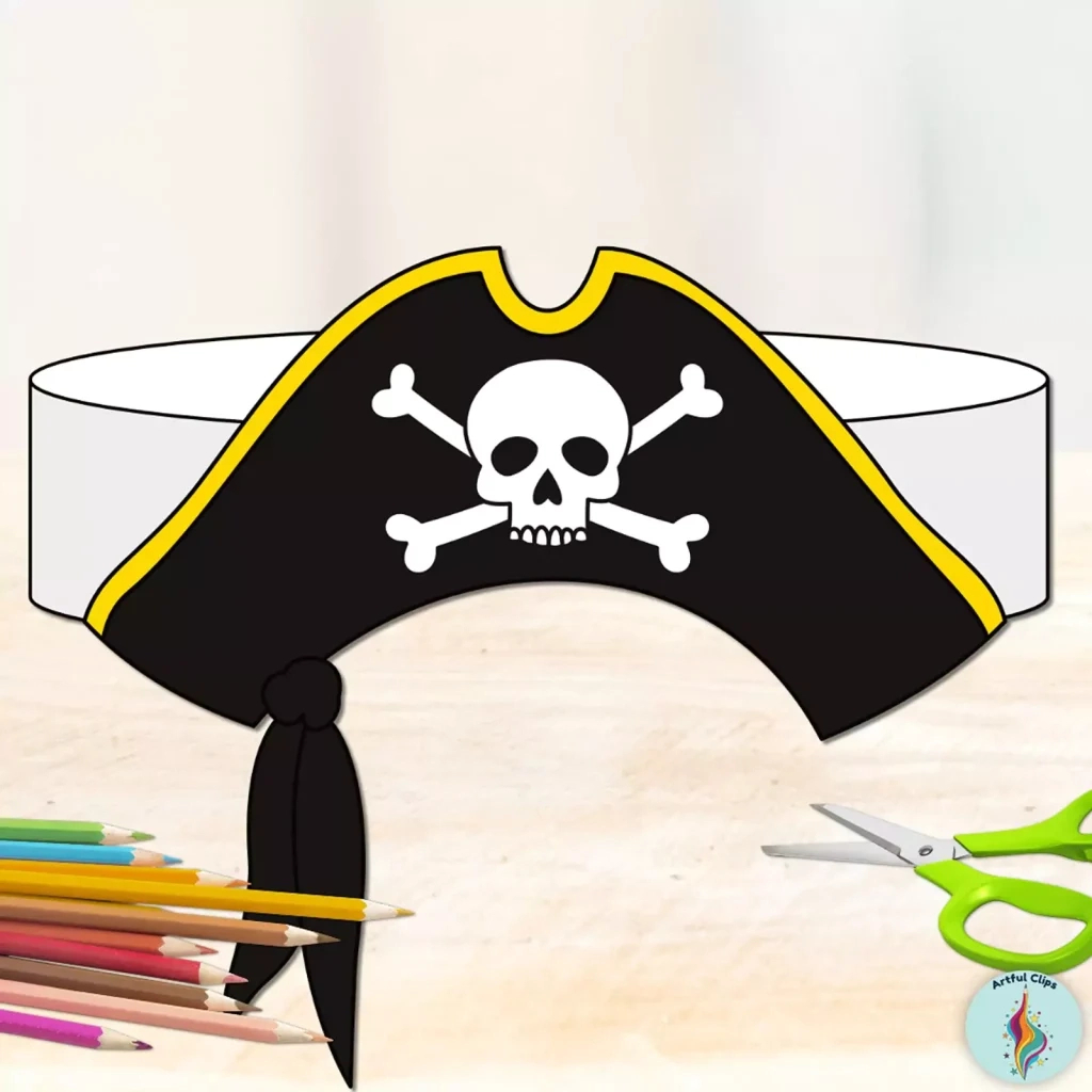 Pirate Hat Printable Craft Templates For Pirate Day in Printable Pirate Hat Template