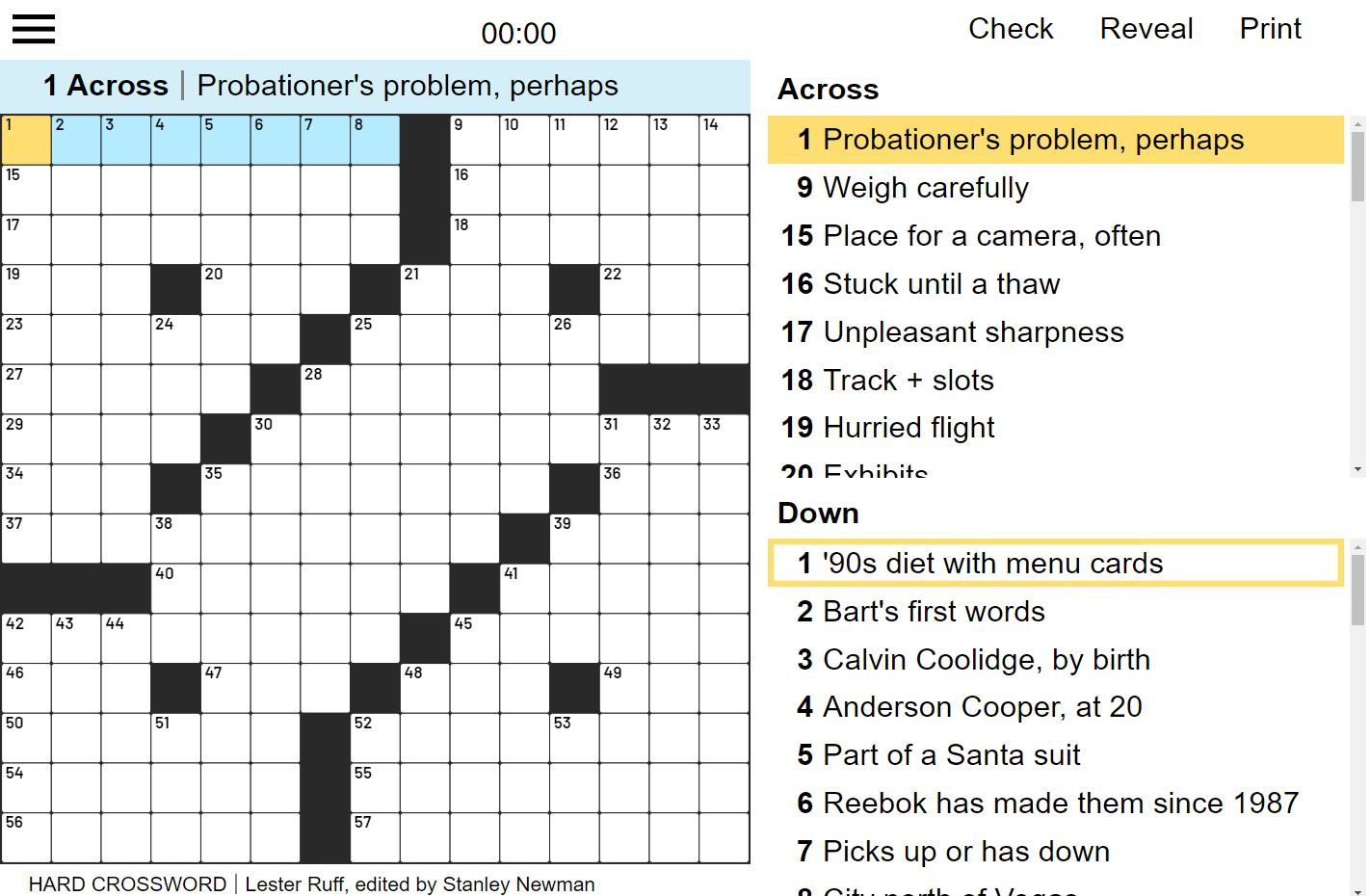 Play A Hard Crossword Puzzle For The Challenge in Stanley Newman Crossword Printable