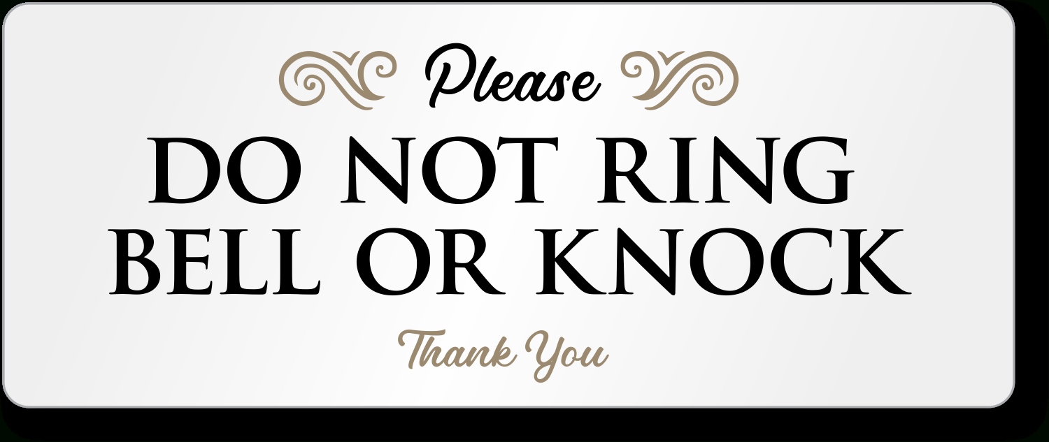 Please Do Not Ring Bell Or Knock Airbnb Sign, Sku: Se-7622 in Please Don T Ring Doorbell Sign Printable