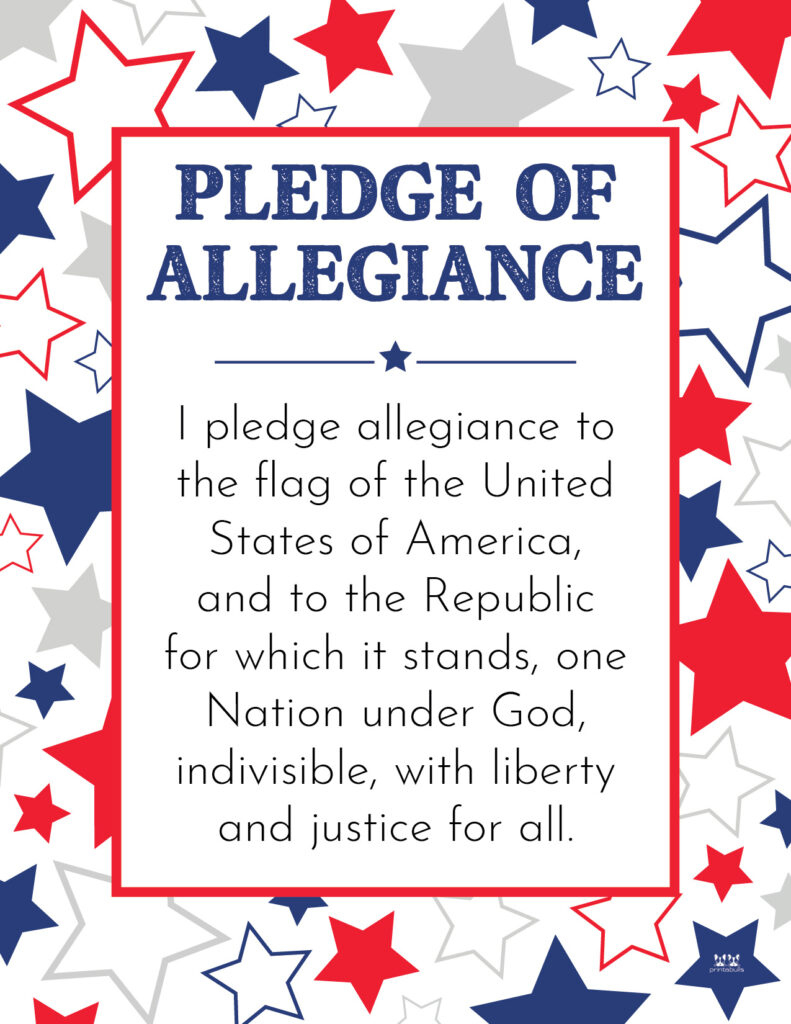 Pledge Of Allegiance Words - 20 Free Printables | Printabulls in Pledge Of Allegiance Free Printable