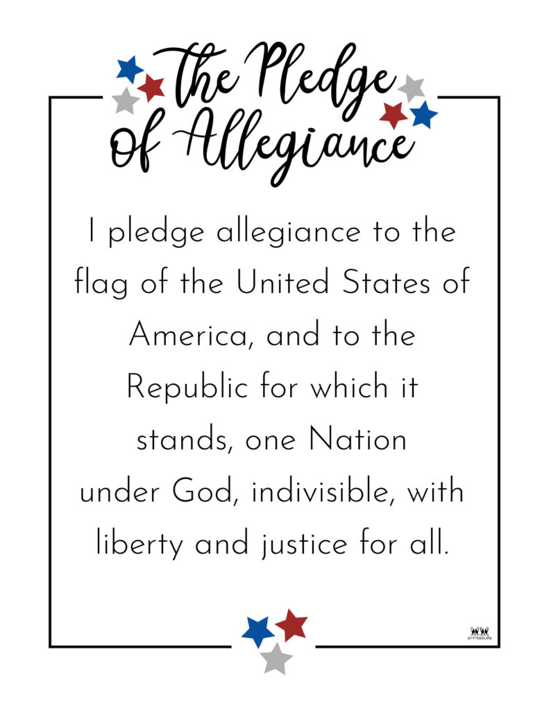 Pledge Of Allegiance Words - 20 Free Printables | Printabulls pertaining to Pledge Of Allegiance Free Printable