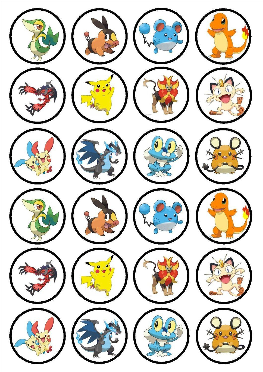 Pokemon Geburtstag with Pokemon Cupcake Toppers Printable