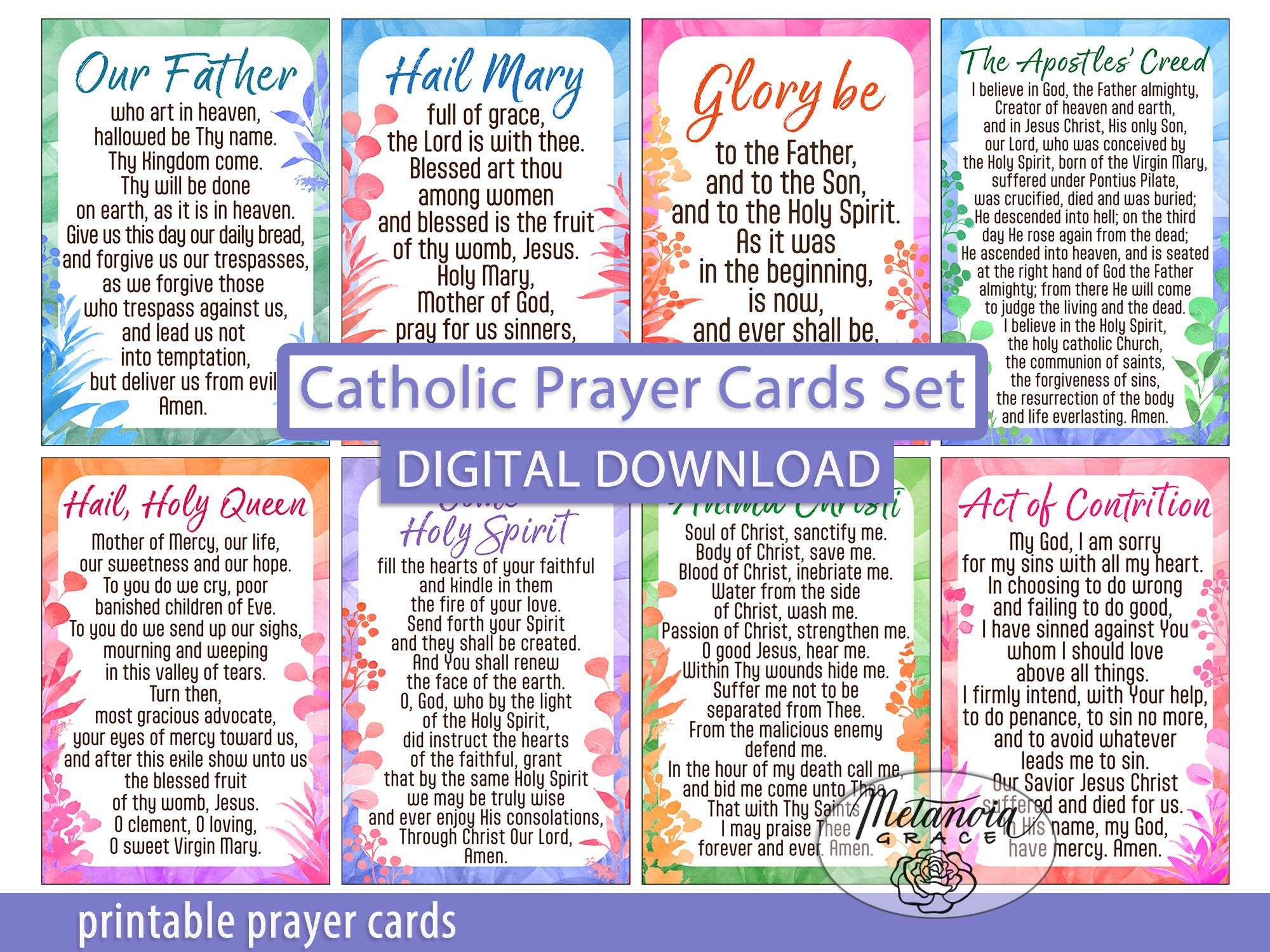 Popular Catholic Prayers, Traditional Prayer Cards, Printable with regard to Free Printable Printable Catholic Prayer Cards
