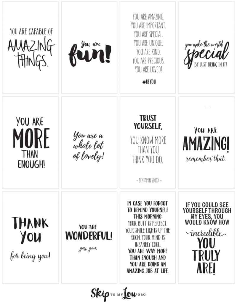 Positive Affirmations {Print And Share With Friends} | Skip To My Lou inside Positive Affirmations Free Printable